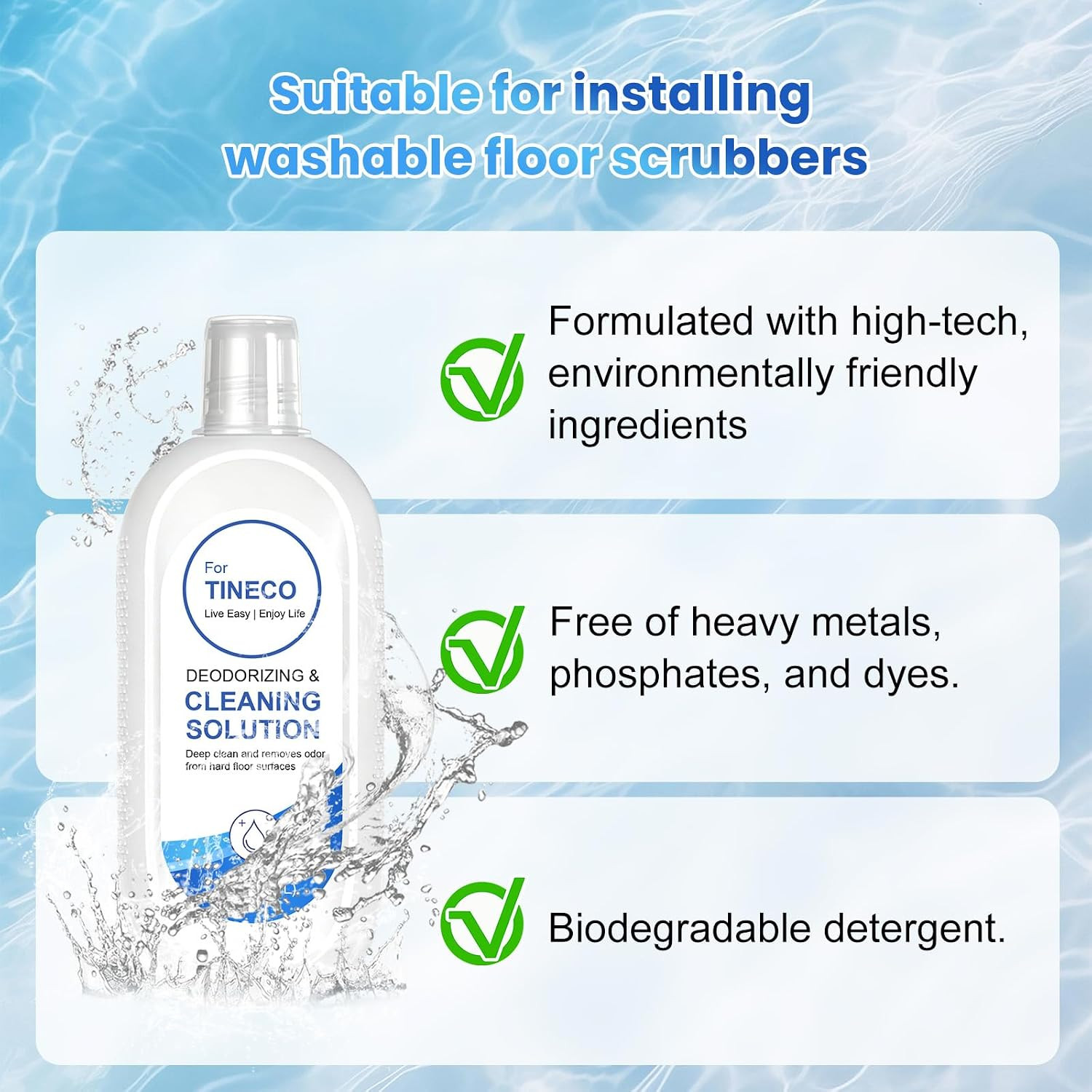 2L Floor Cleaning Solution Compatible with Tineco iFLOOR/Floor ONE, Low Foam Mul