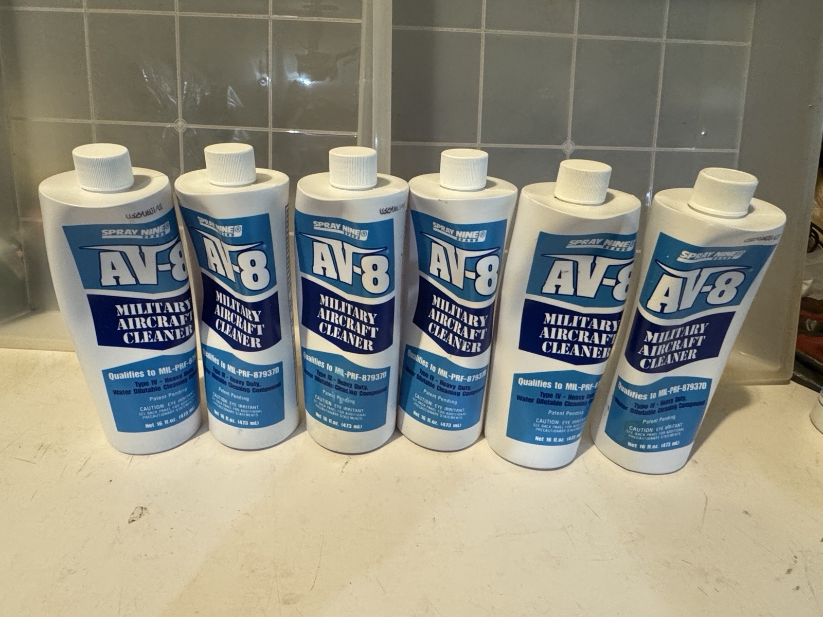 Six Bottles Of AV-8 Aircraft Cleaner, 16 Oz. Type IV Impossible To Find