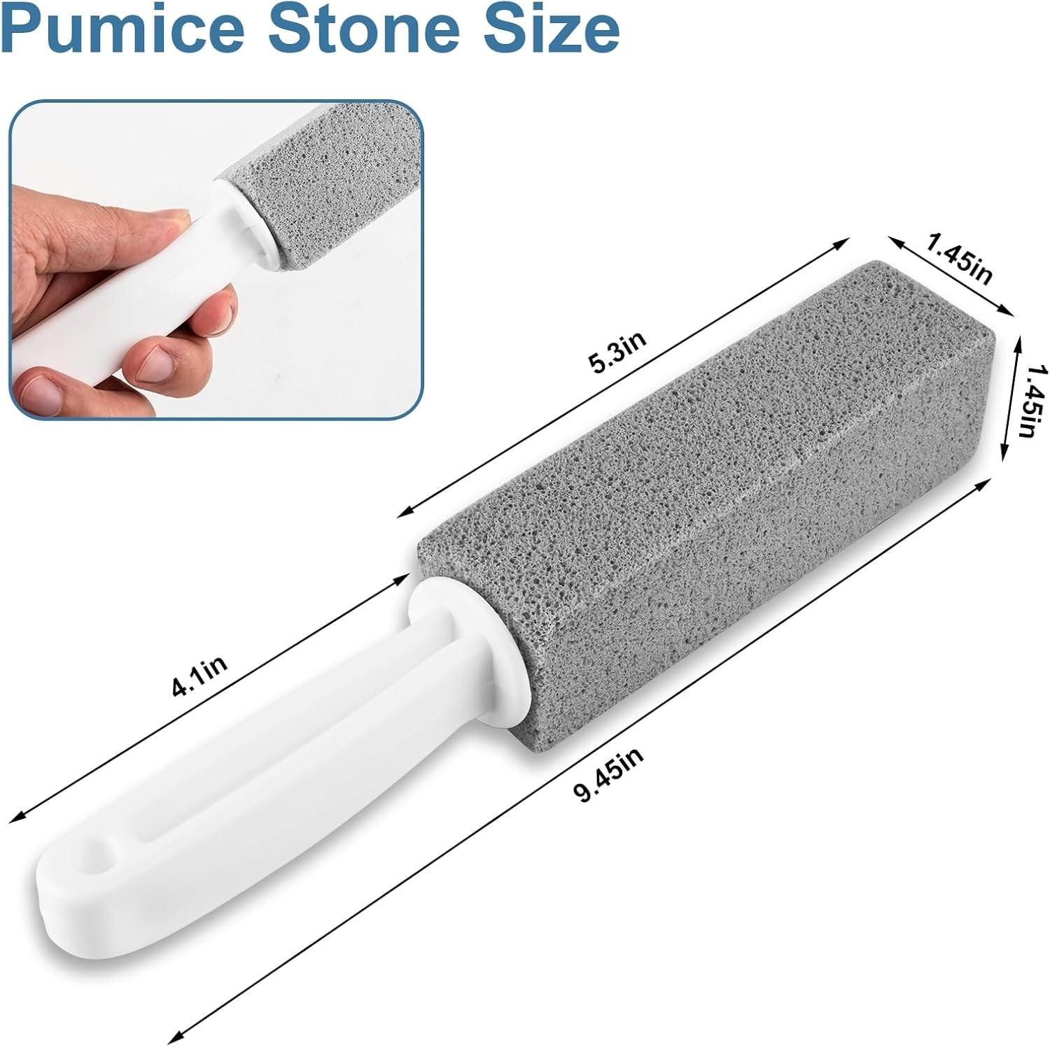Toilet Pumice Stone With Handle, 5 Pack Pumice Stone Toilet Bowl Cleaner, Hard