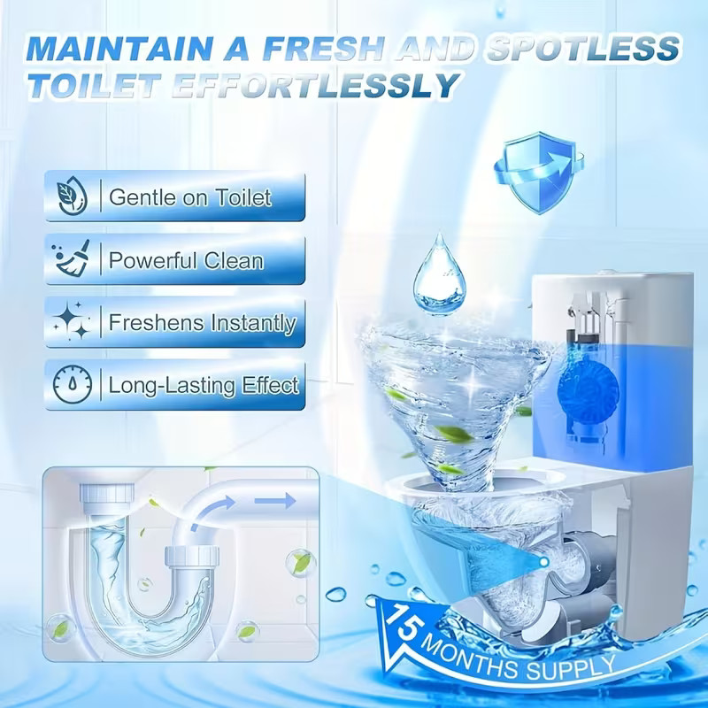 Vacplus Automatic Toilet Bowl Cleaner Tablets Bathroom Toilet Tank Cleaner NEW !
