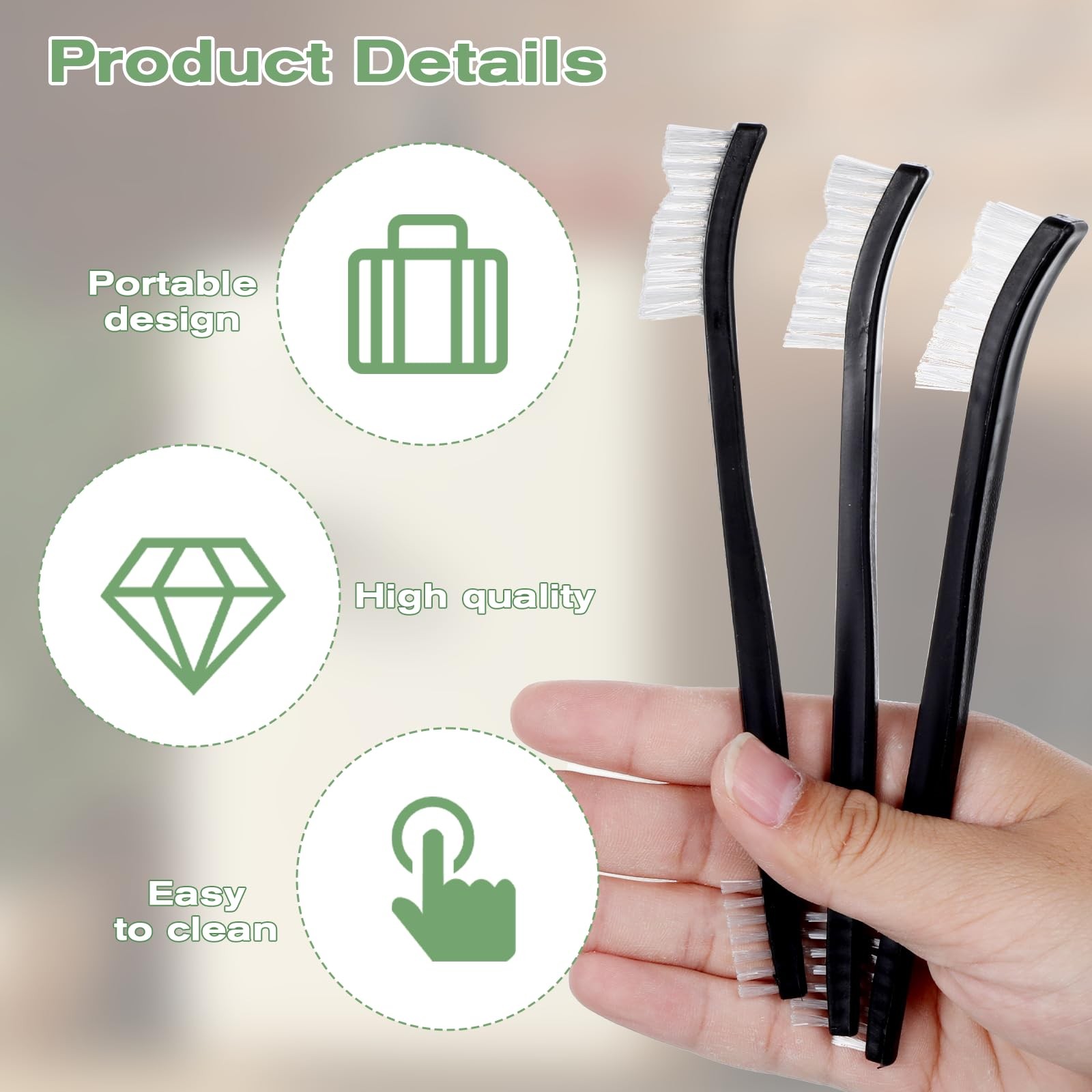 4 Pcs Double-Ended Small Cleaning Brushes Detail Cleaning Brush for Jewelry