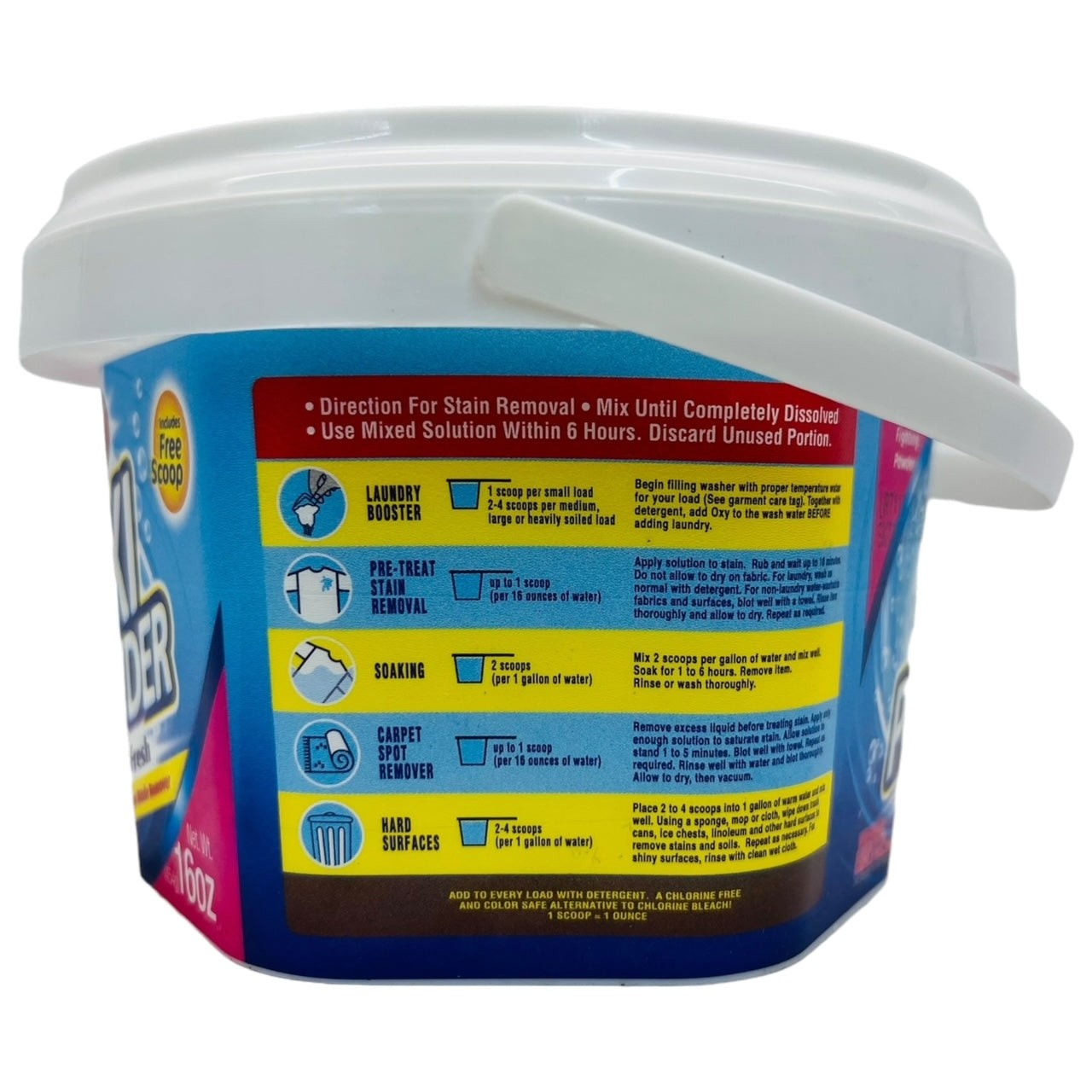 Oxi Powder Multi-Purpose Stain Remover – Clean & Fresh, 16oz (397g)