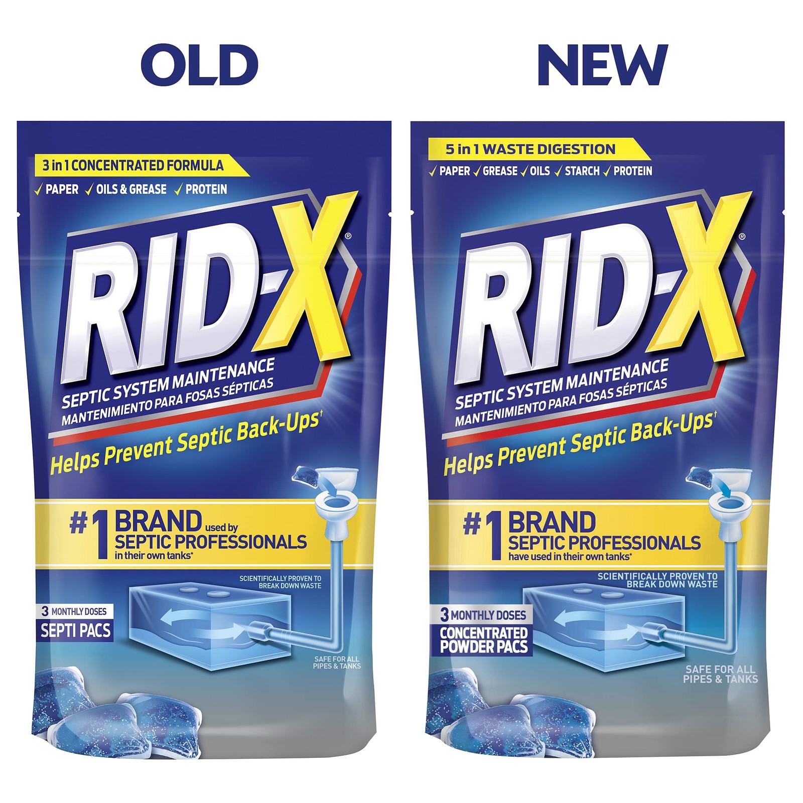Rid X Septic System Treatment, Septic Tank Treatment, 3 Monthly Supply Dual Acti