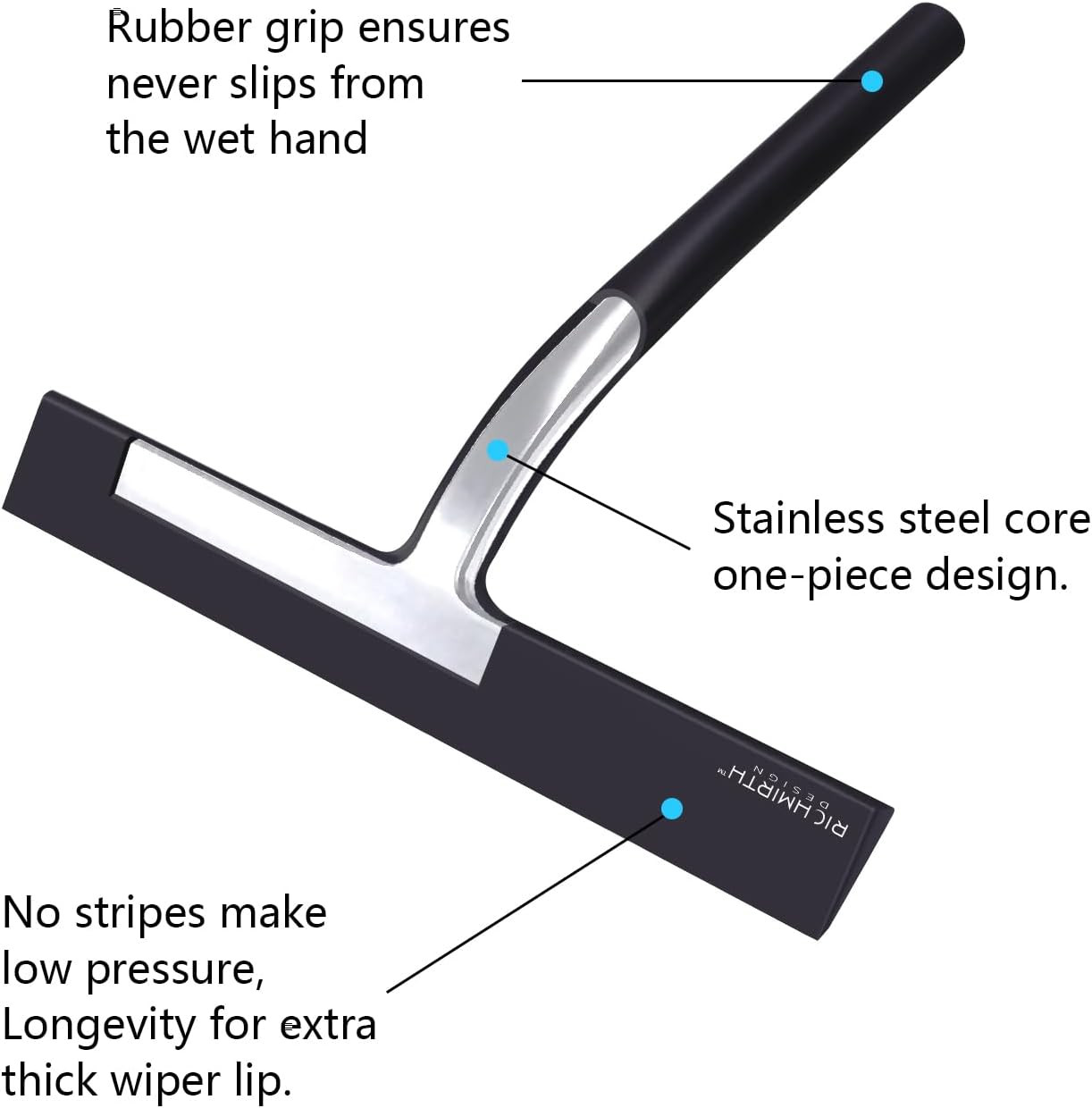 Silicone Rubber Blade Shower Squeegee 9″ in Width Window & Car Squeegee for Show