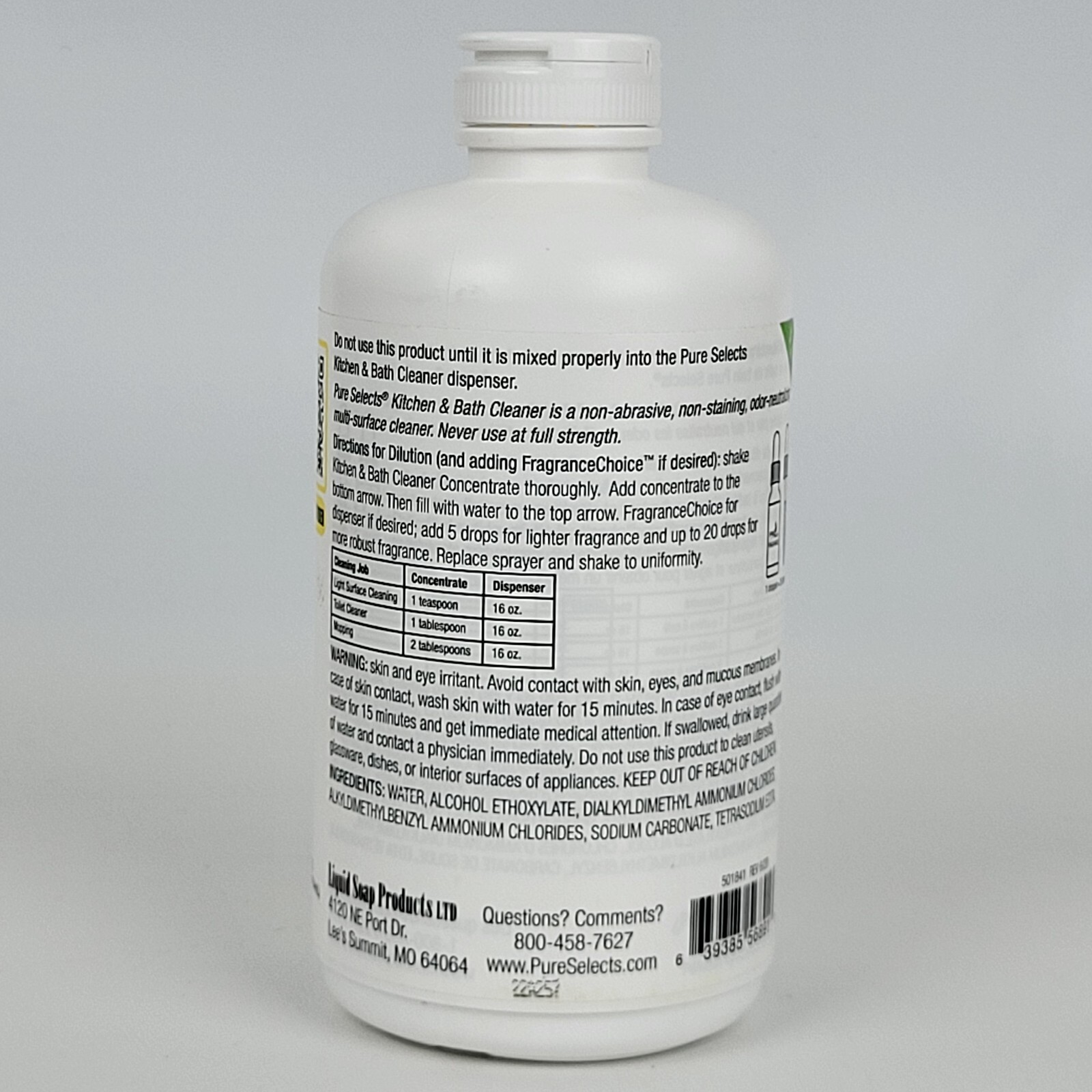 Pure Selects Platinum – Kitchen & Bath Cleaner Concentrate – 1 Quart – 32 oz