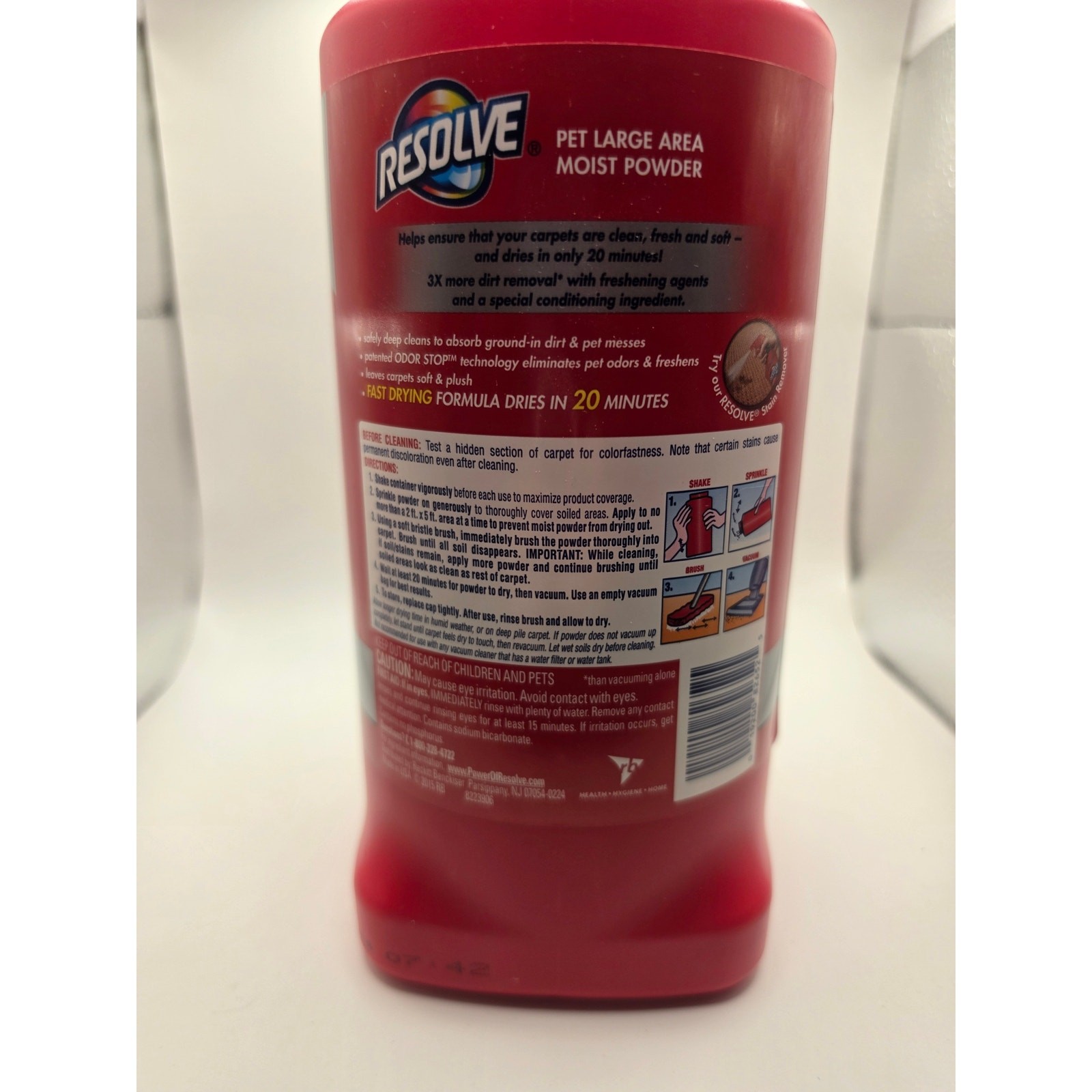 USED Resolve Pet Expert Carpet Powder, For Dirt Stain & Odor Removal 18oz