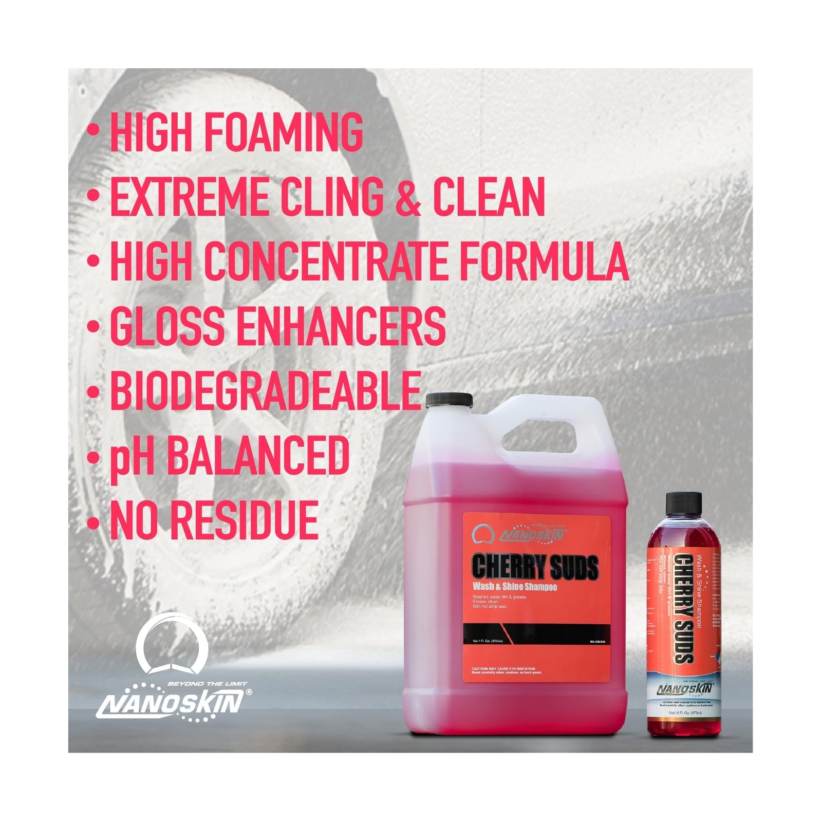Nanoskin CHERRY SUDS Foaming Car Wash Concentrated Shampoo 5 Gallons for Foam…