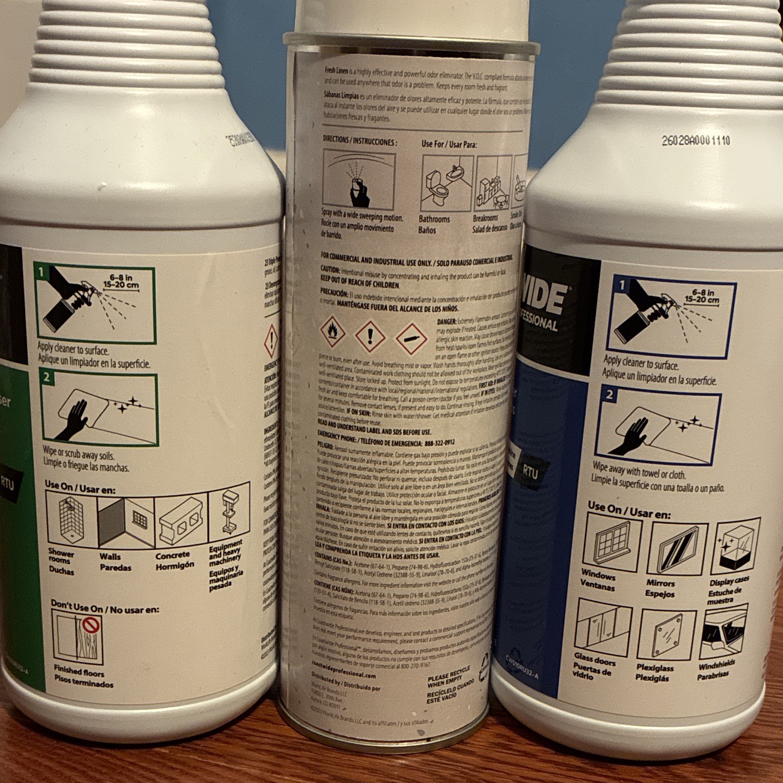 Coastwide Professional Degreaser + Glass Cleaner + Fresh Linen Air Freshener 3pk