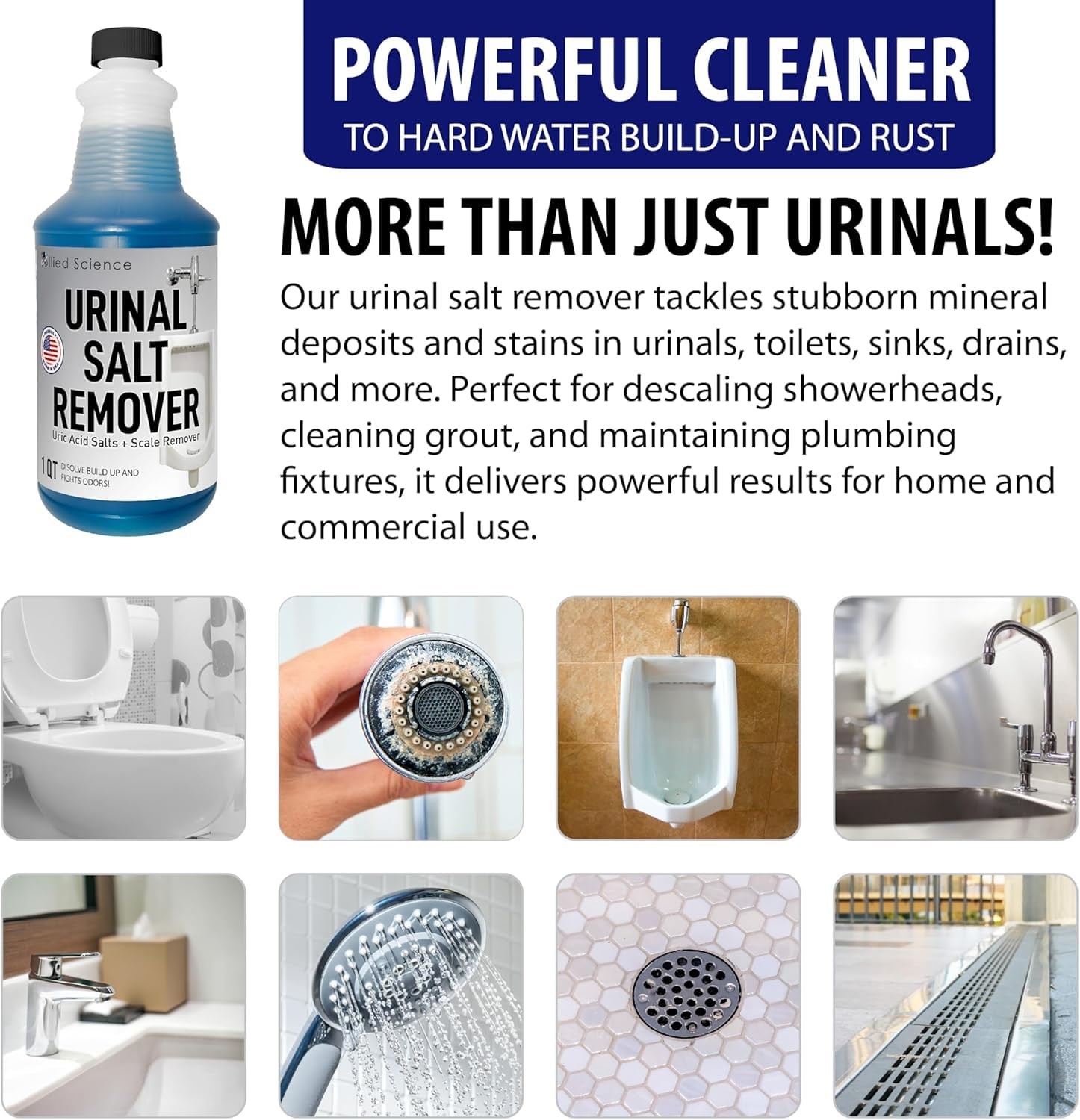 Urinal Salt, Calcium and Mineral Scale – Eliminates Urine Odor, Destroys Uric…