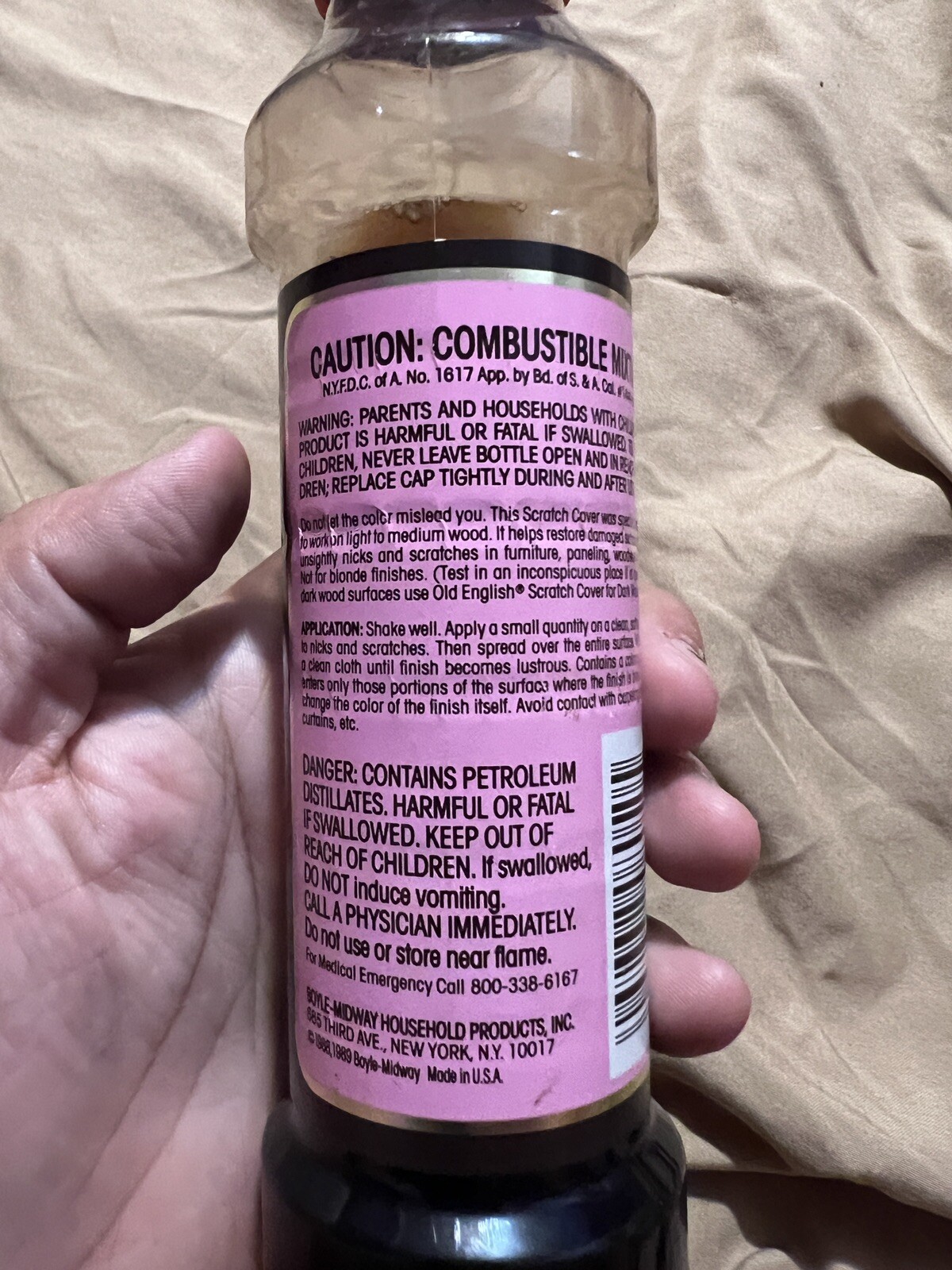 Vintage Old English Scratch Cover For Light To Medium Woods 8 oz Pink Lid ~ RARE