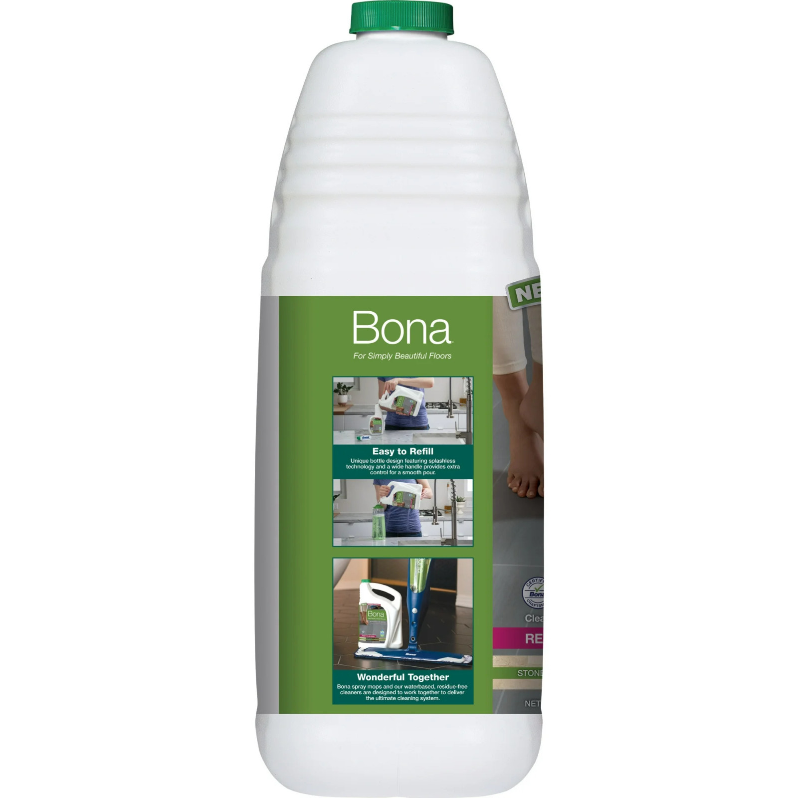 Bona Multi-Surface Floor Cleaner Refill Unscented 128 fl oz Stone Tile Vinyl