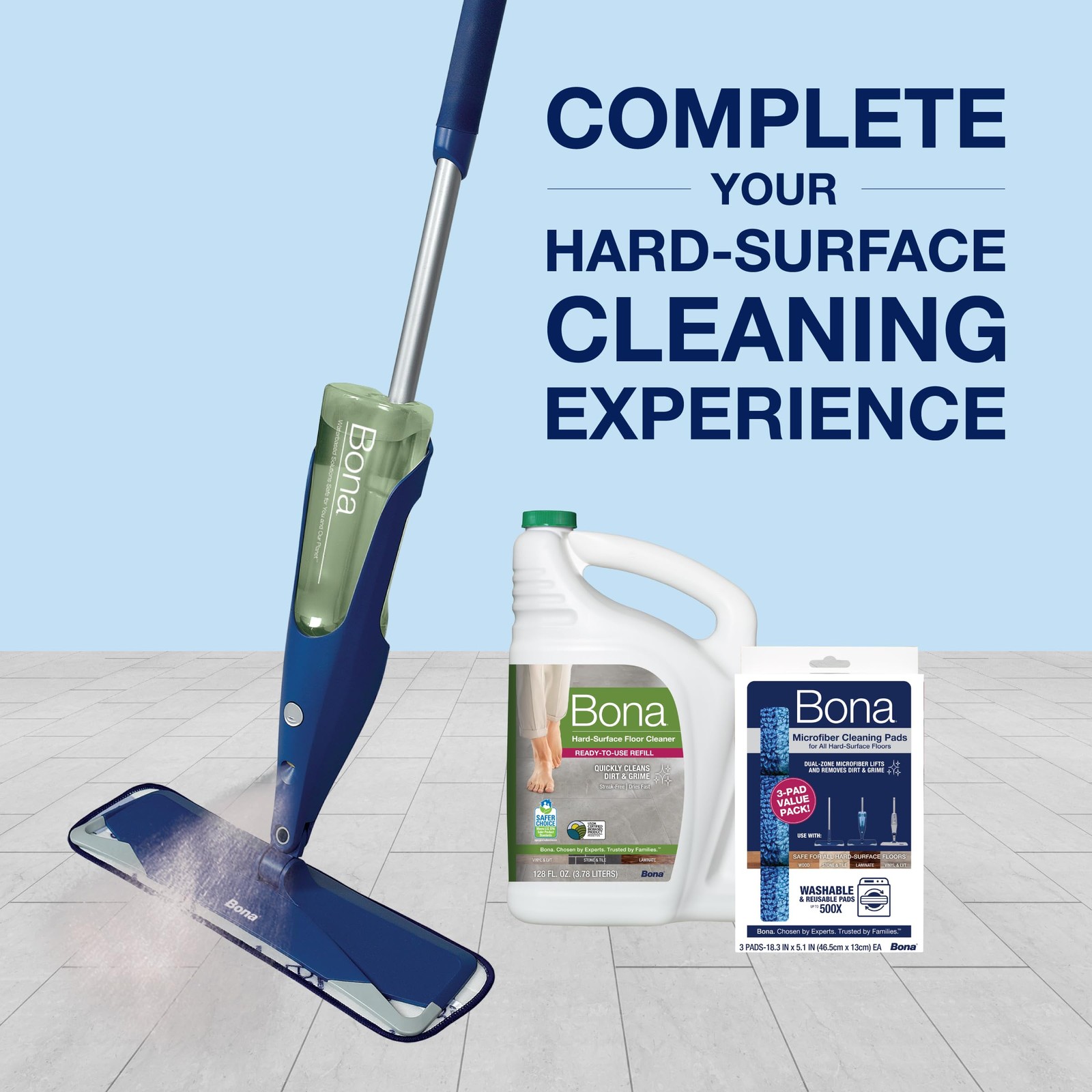 Bona Multi-Surface Floor Cleaner Refill – 128 128 Fl Oz (Pack of 1),