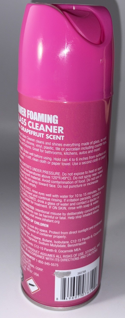 Homebright Power Foaming Glass Cleaner 12oz Pink Grapefruit Scent-NEW-SHIP24 HRS