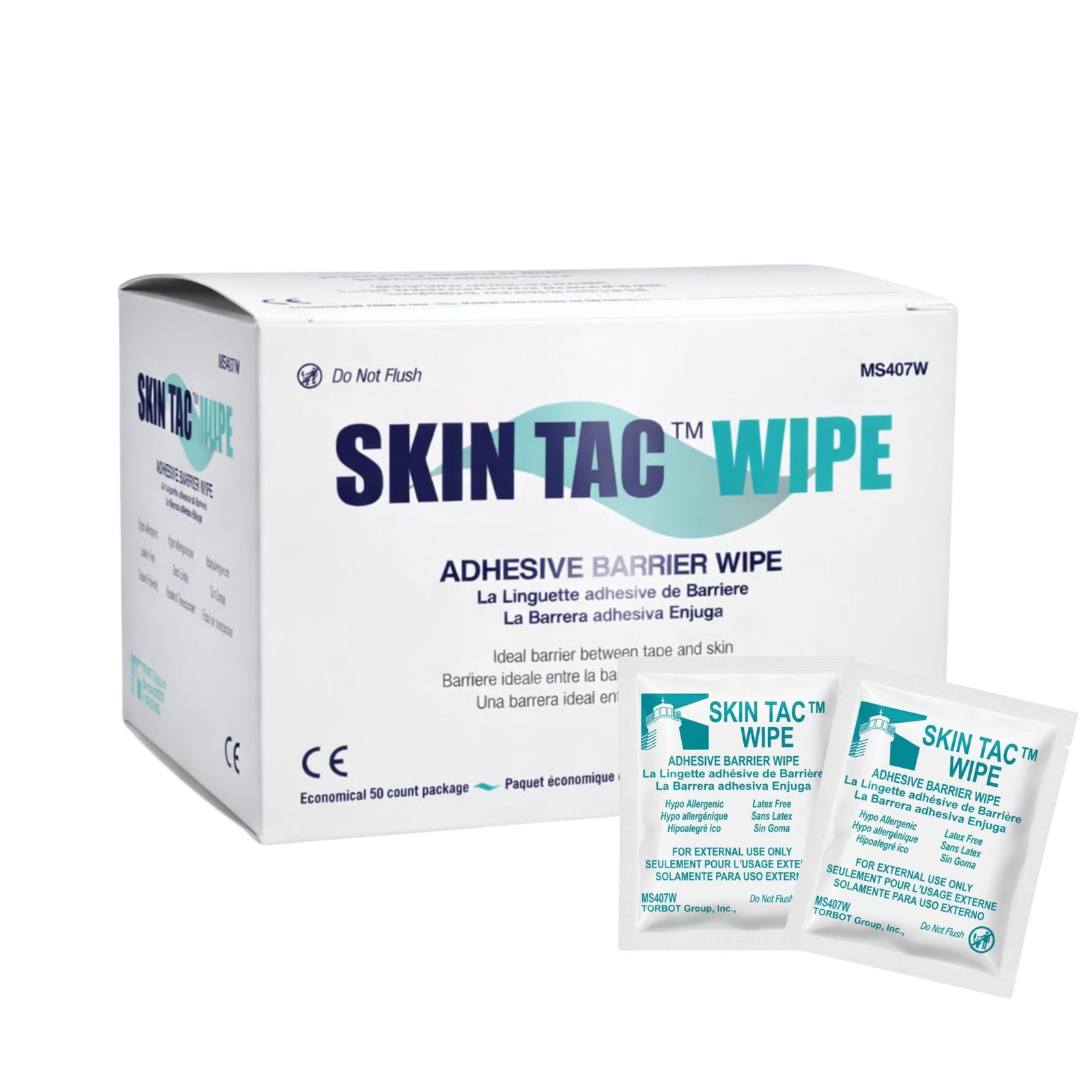 Skin-Tac Torbot H Adhesive Barrier Wipes 50 Count (2 Pack) 50 Count (Pack of 2)
