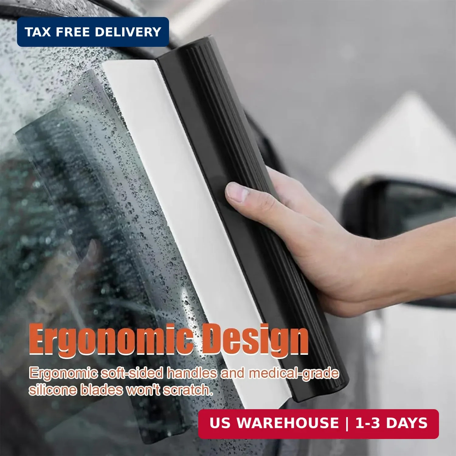 Car Water Blade Squeegee, Silicone Automotive Quick Drying Wiper Blade Squeegee,