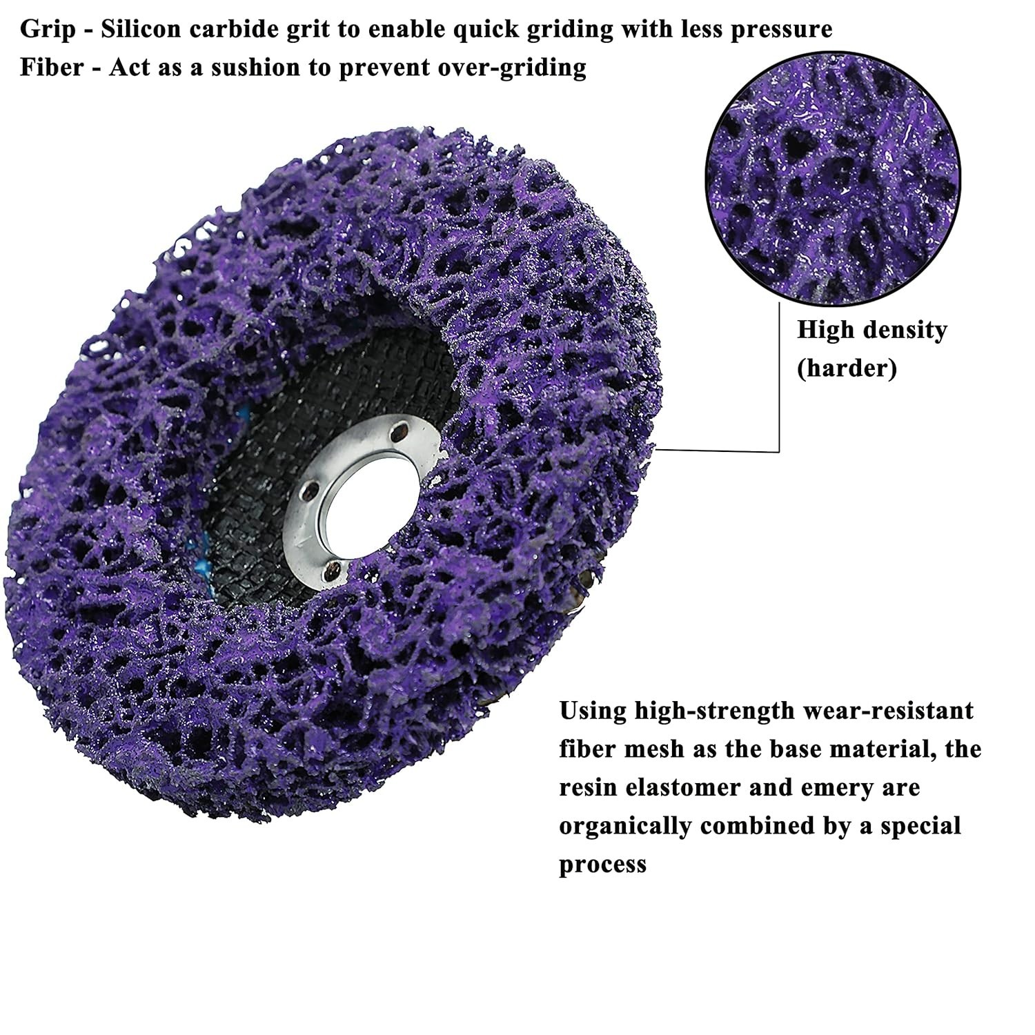 5-Pack of Abrasive Strip Wheels for Grinding, Paint Removal, and Rust Cleaning