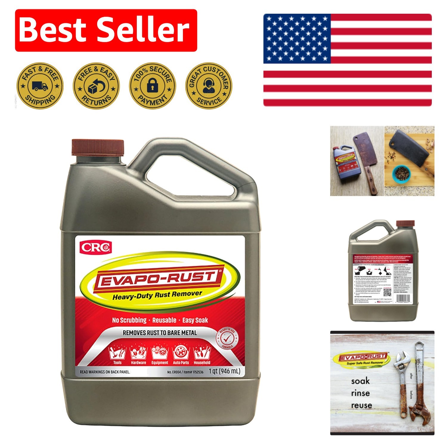 Heavy-Duty CRC Evapo-Rust 32 oz: Restore Metal Surfaces Safely and Effectively