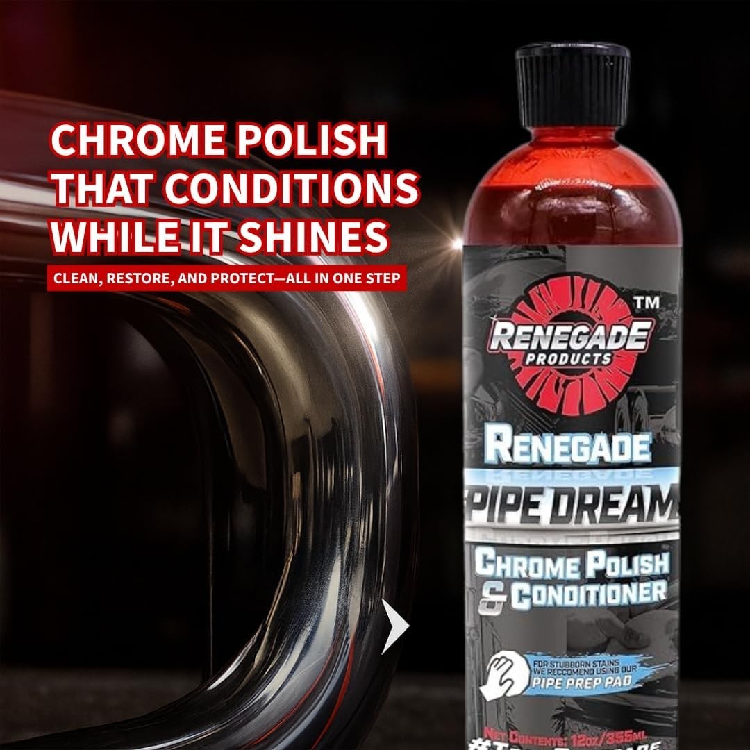 Rebel Pipe Dream 12 oz Chrome Polish Conditioner – Shine & Protect Your Chrome