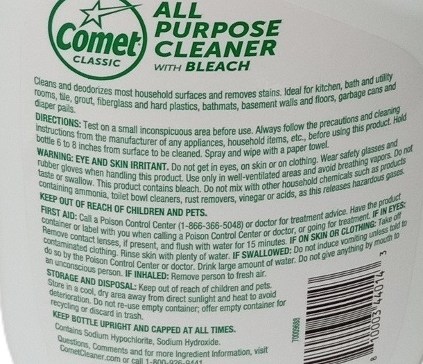 3 PACK- Comet All Purpose Cleaner With Bleach for Bathroom and Kitchen 24 Fl Oz
