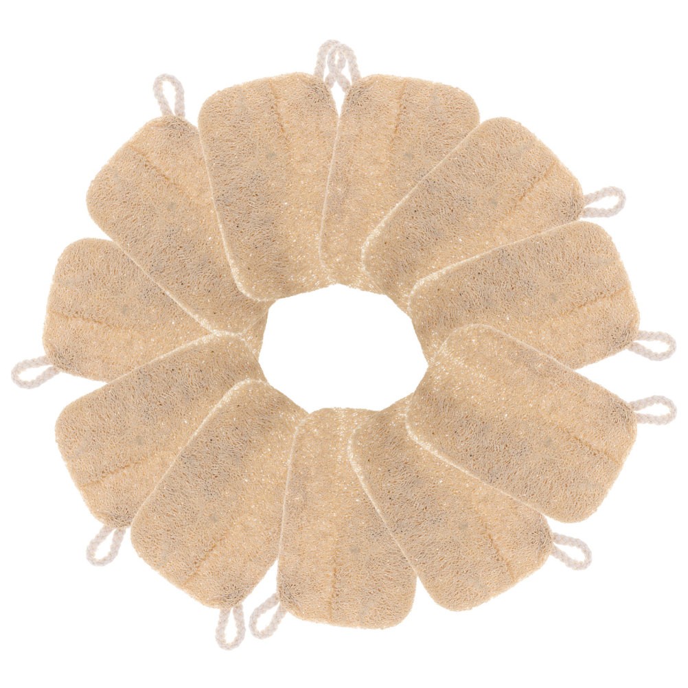 30Pcs Light Yellow Natural Loofah Dish Scrubbing Pads Reusable Kitchen Sponges