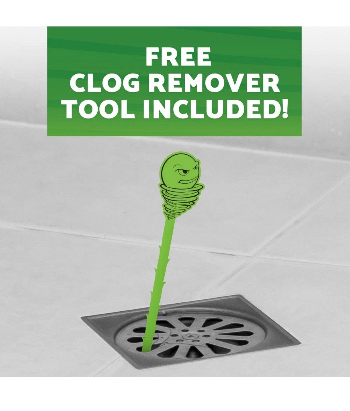 Green Gobbler Drain and Toilet Clog Opening Packs 3 Count + 1 Clog Remover Stick