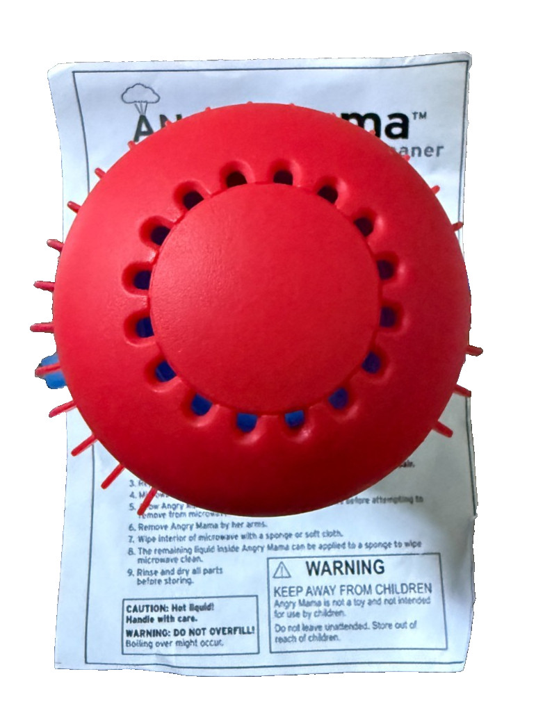 ANGRY MAMA Microwave Cleaner – Dishwasher Safe Steams Away Stains Odors NEW