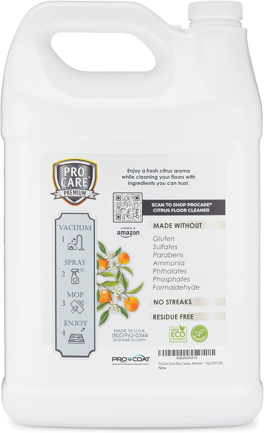Floor Cleaner (Made in USA) | Streak-Free Cleaner for Tile, Stone, Laminate, Vin