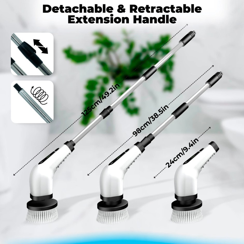 7 Heads Electric Spin Scrubber Cordless Bathtub Power Scrubber Rechargeable US