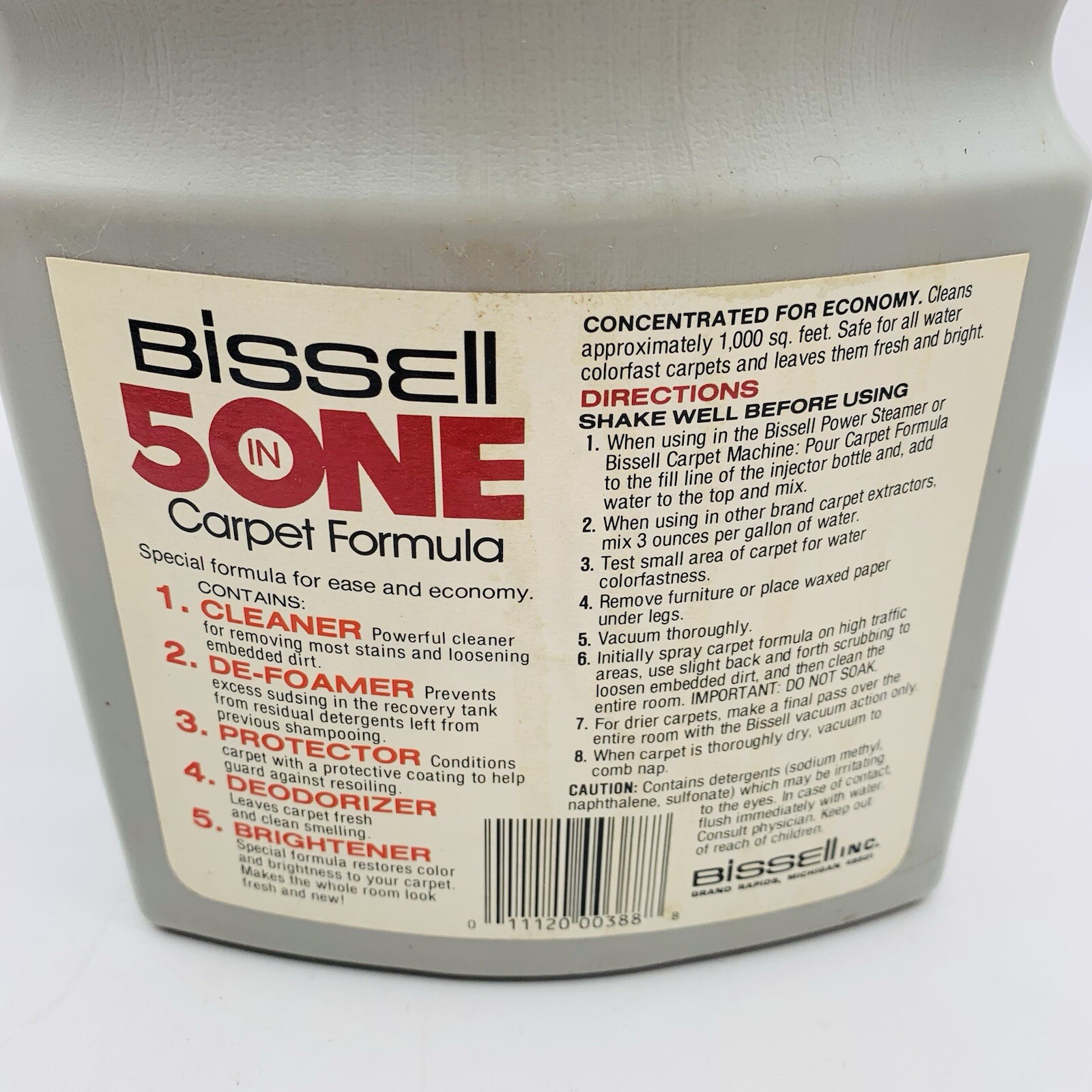 Vintage Bissell 5 In One Carpet Formula 1987 (4 LB Bottle) In Open Box 64 fl oz