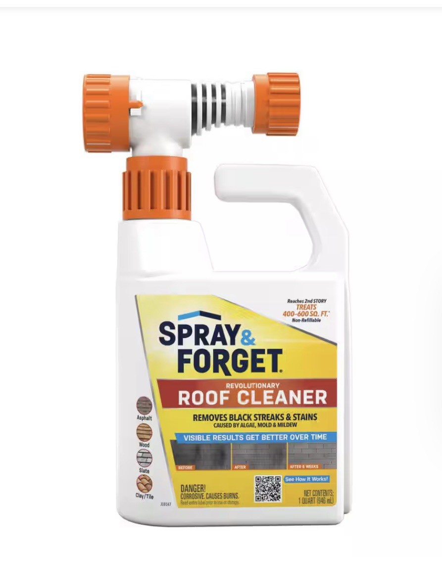 Spray & Forget Revolutionary Roof Cleaner 32 Oz Liquid Hose-End Bottle New
