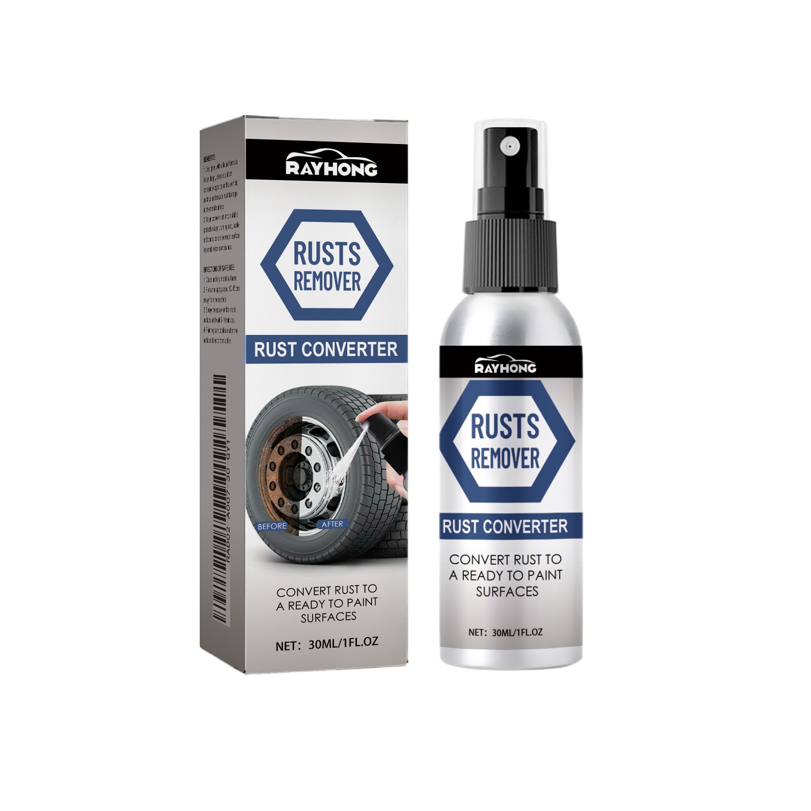 Rust Converter Spray Automotive Rust Reformer Inhibitor Wheel Metal Parts