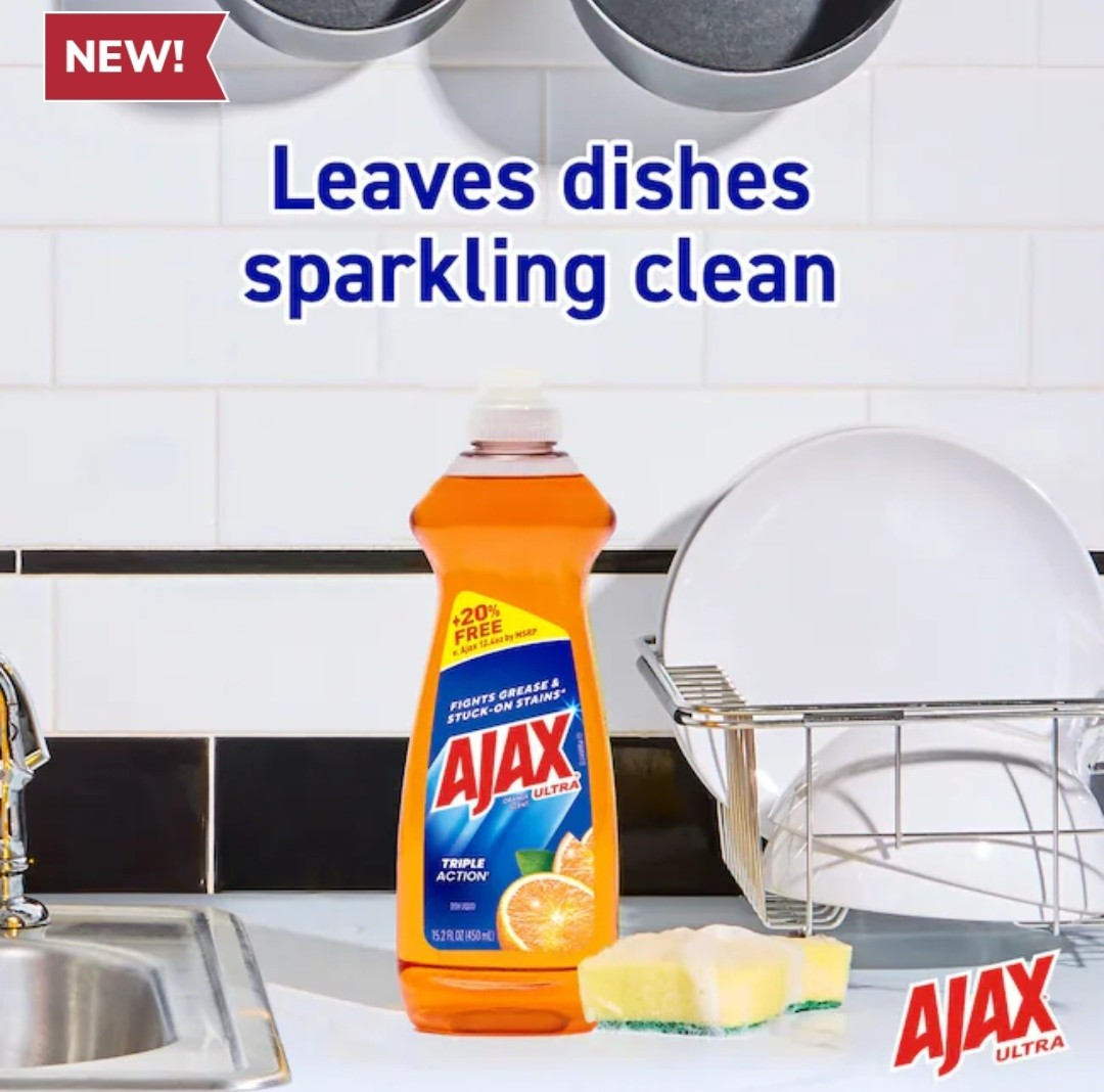 Ajax Orange Ultra Dish Washing Detergent Liquid Soap 12.4oz 2Pack