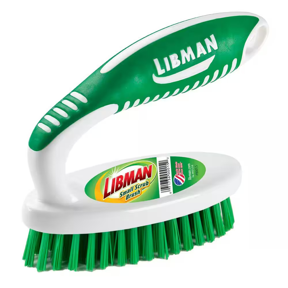 Small Space Scrub Brush with 32 oz Spray Bottle Heavy Duty Grout Corner Cleaner