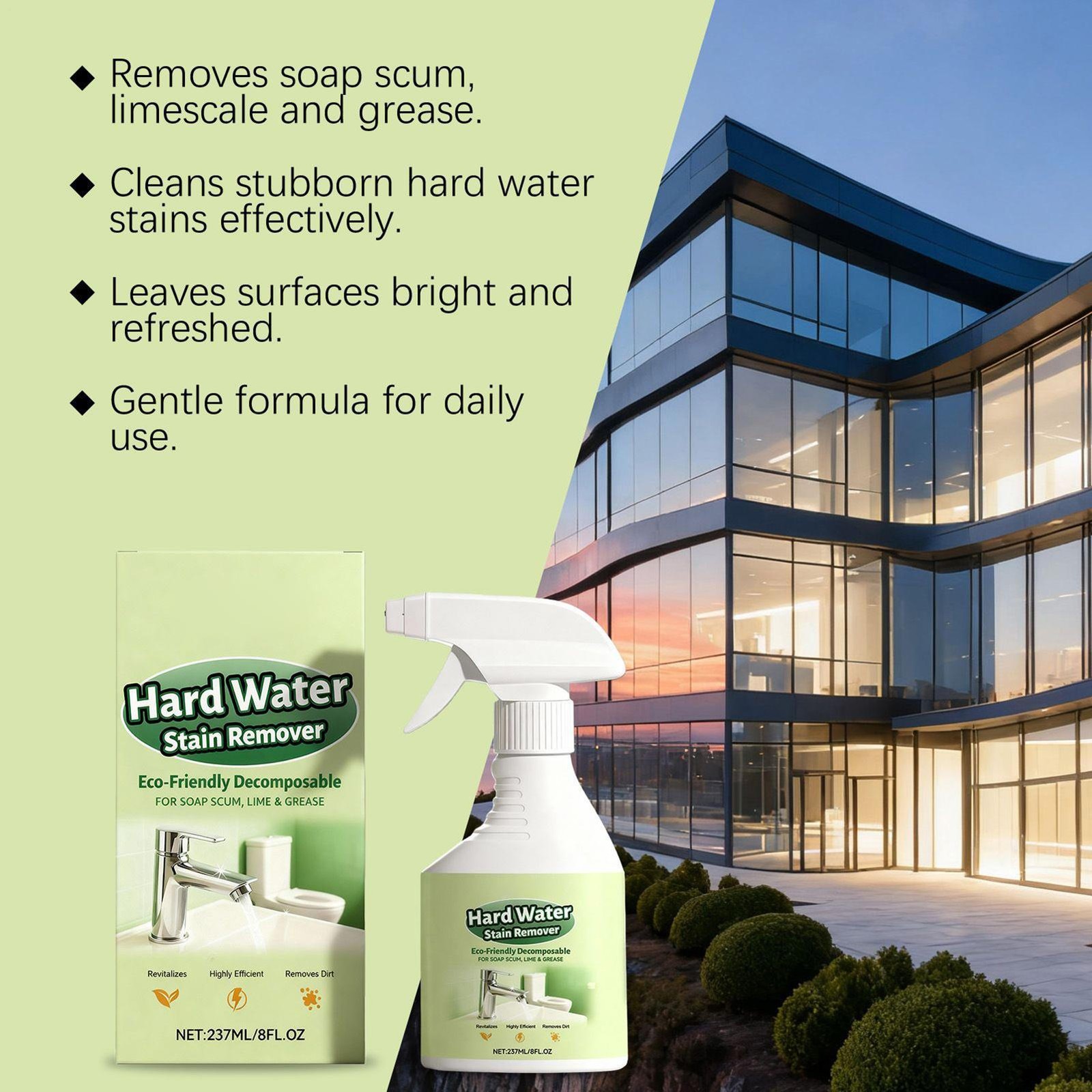 SCUM BUM Hard Water Remover Shower Cleaner For Shower Glass Toilet 237ML