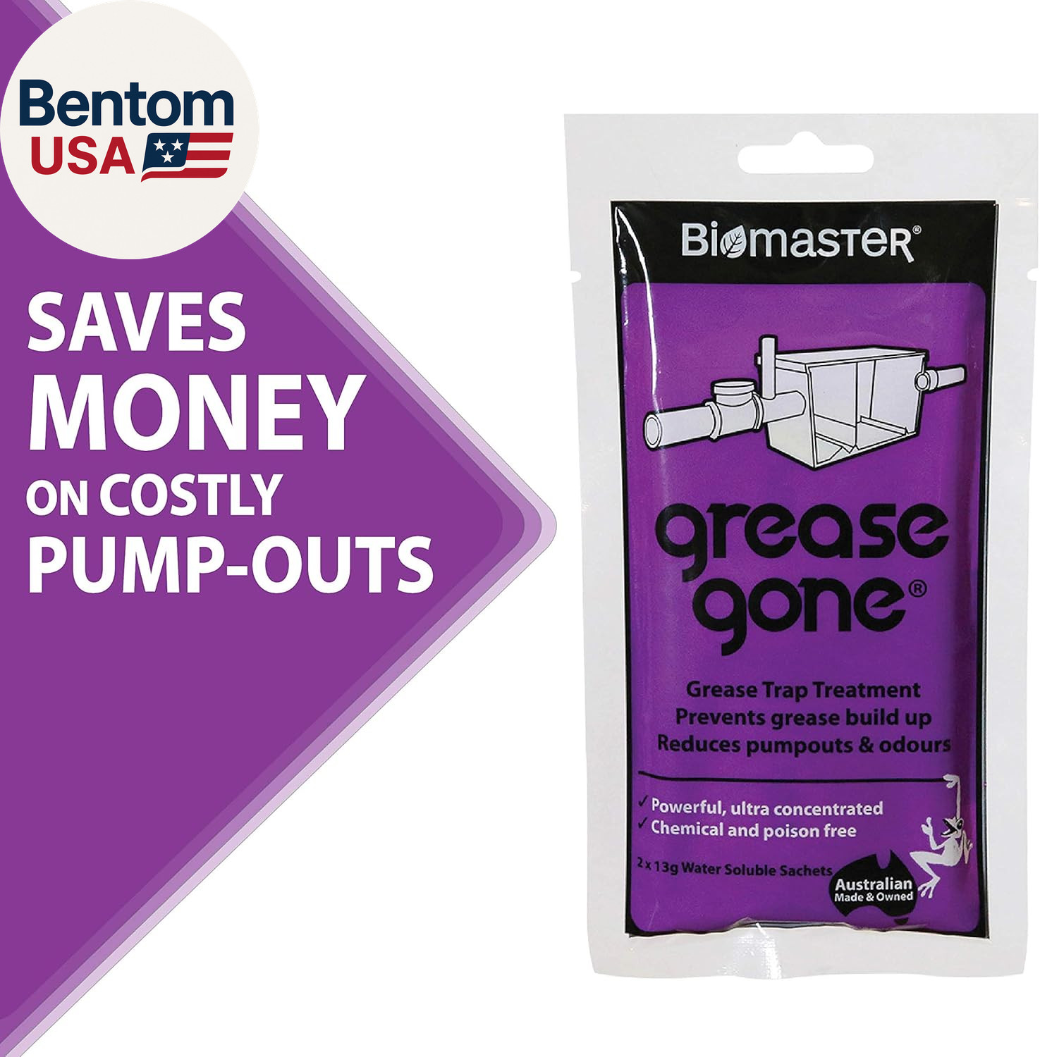 Grease Gone Grease Trap Cleaner Treatment, Turns Fat, Oil and Grease to Water, R