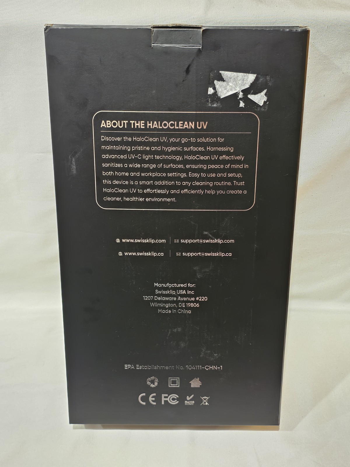 Swissker Swissklip HaloClean UV Home Disinfection Device in Box