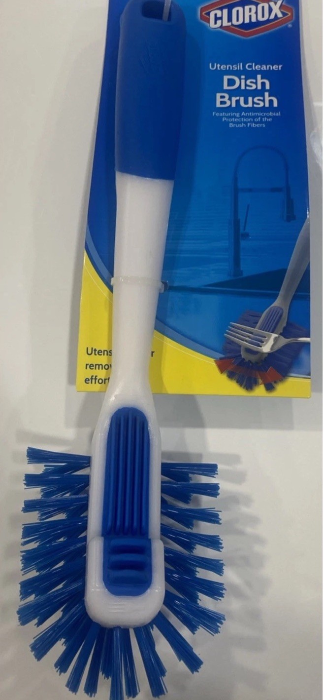 Clorox Utensil Dish Brush Curved Kitchen Brush – Dishwashing Cleaner Scrubber…