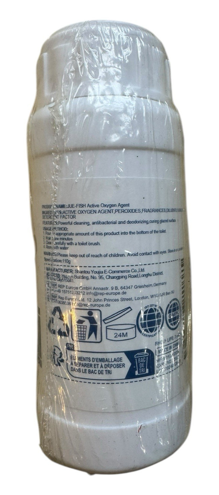 Active Oxygen Agent Toilet Cleaner – 110g Jue-Fish – Ex: 1/27