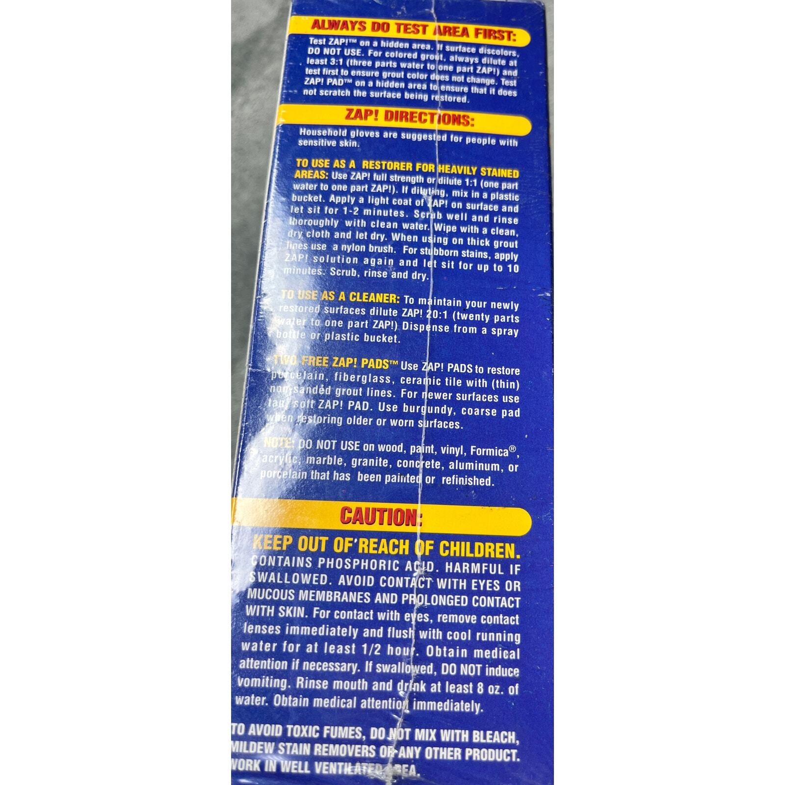 Zap Professional Porcelain Fiberglass Tile Grout Restorer 16 fl oz Concentrate-2