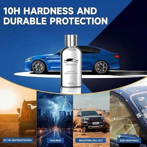 Nano Ceramic Coating for Cars, 10H High Gloss 50ML Anti-Scratch SiO2 Ceramic Coa