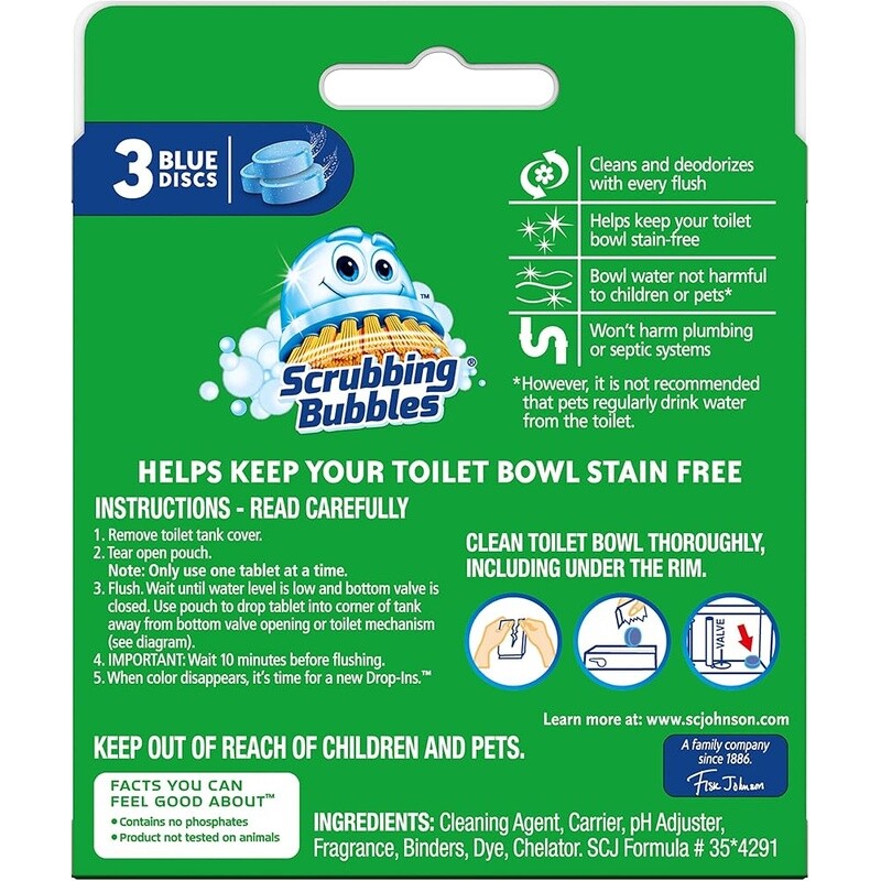 Continuous Clean Toilet Bowl Tablets Limescale Prevention 3 Count Fresh Scent US