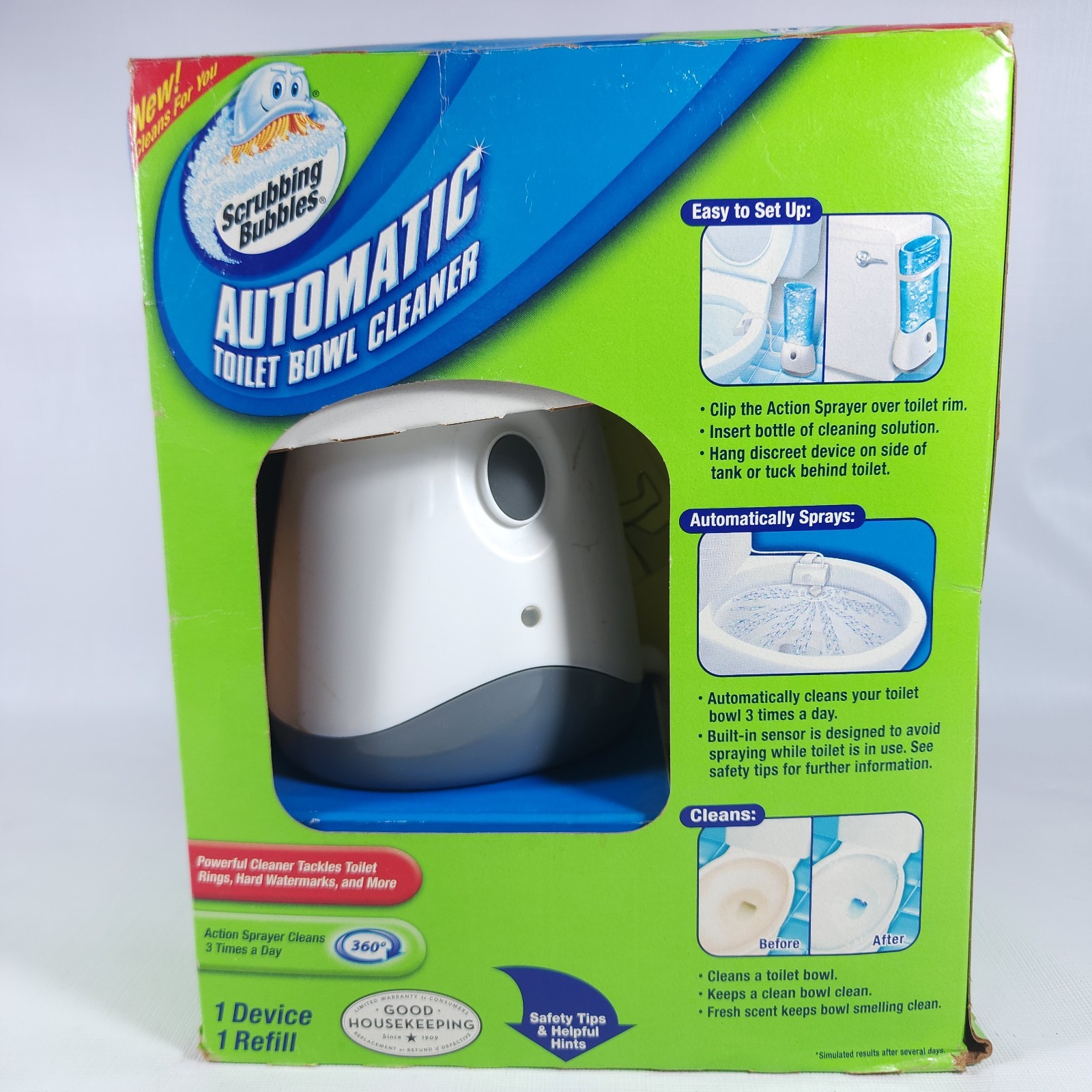 💥RARE SEALED NEW Scrubbing Bubbles Automatic Toilet Bowl Cleaner Complete Kit