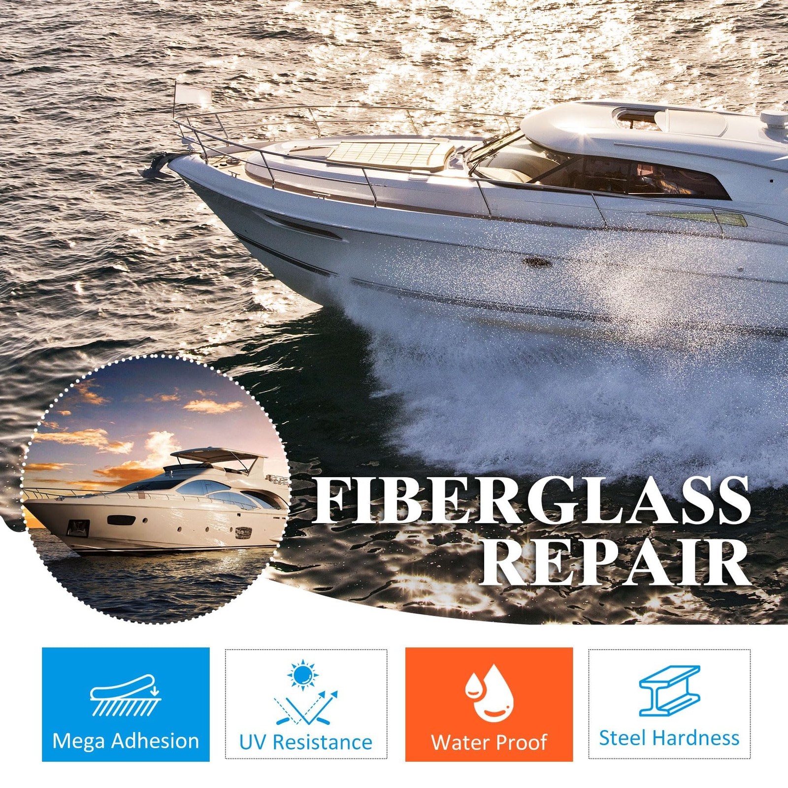 100ml White Gel Coat Repair Kit, Fiberglass, Boat, Yacht, Surfboard, Fix Holes