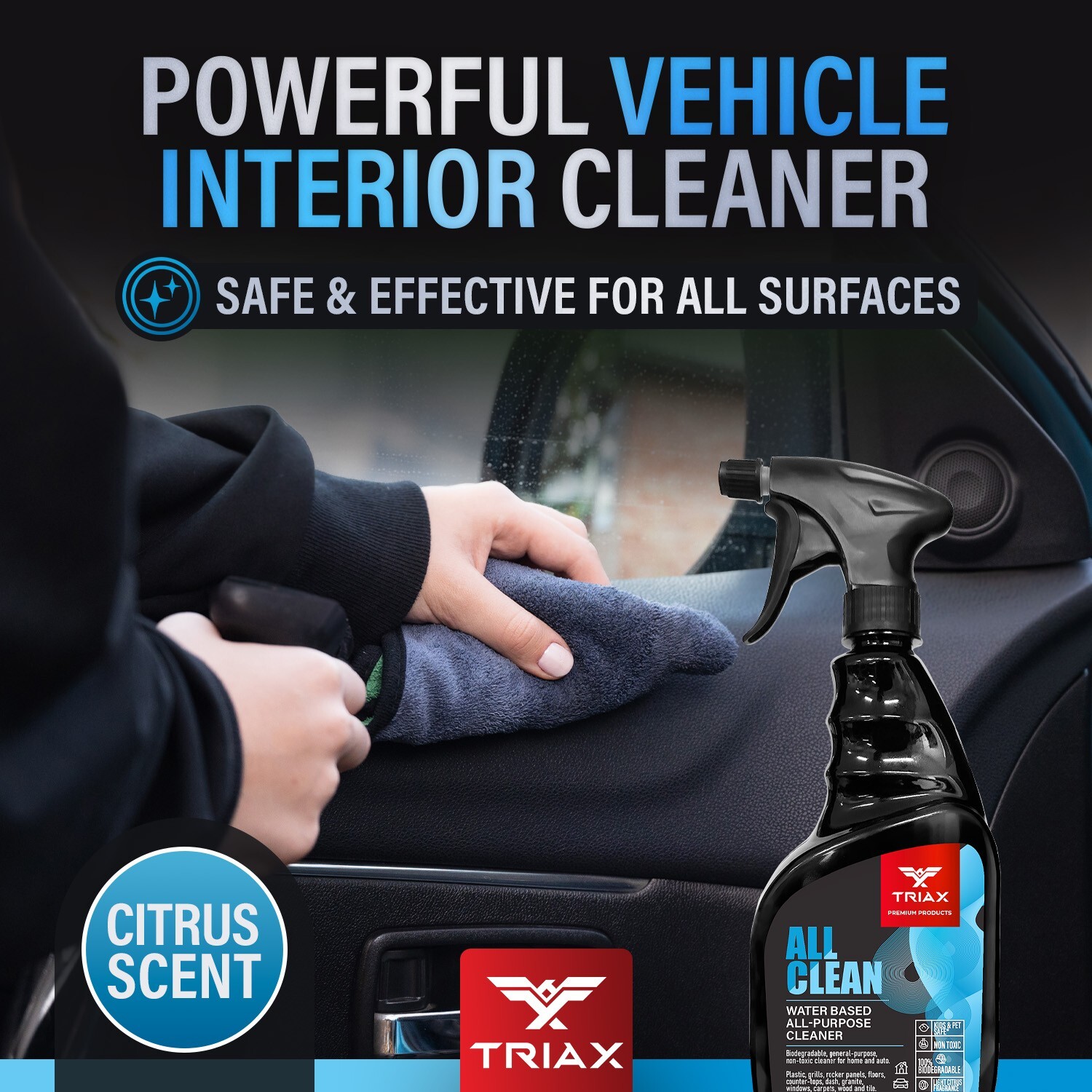 TRIAX All-Clean Professional Grade, Multi-Purpose, Non-Toxic Cleaner (1 Gallon)