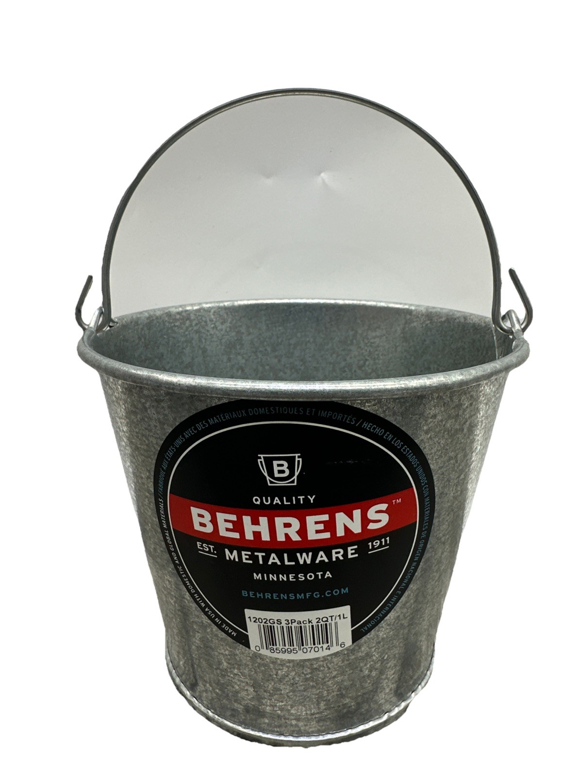 Behrens 2 Qt. Hot-Dipped Steel Pail With Handle Behrens Made In USA 1 L ￼￼