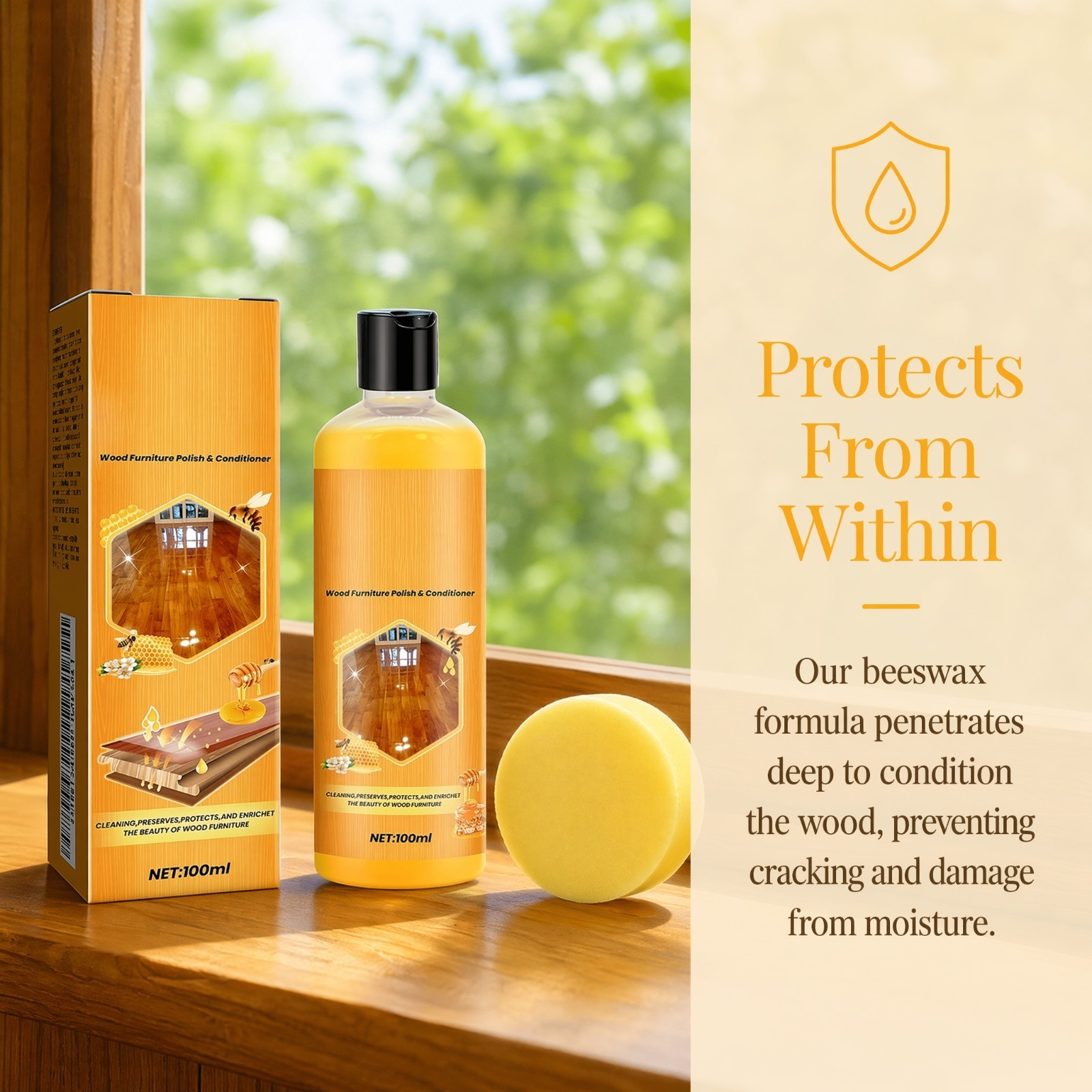 1-5x Beeswax Wood Furniture Polish Conditioner All‑in‑One Cleaner Restorer 100ml