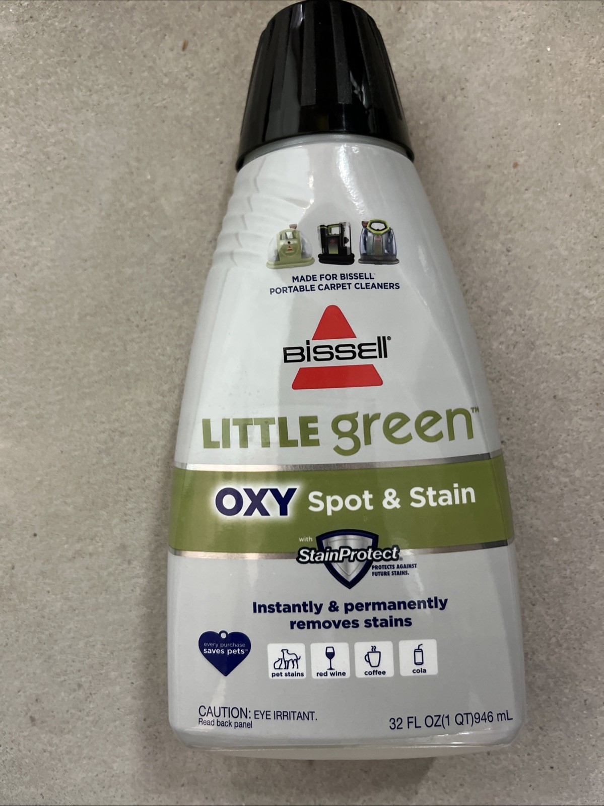 Bissell Little Green Spot&Stain Formula for Carpet Cleaners, 2038G Oxy 32 Fl Oz