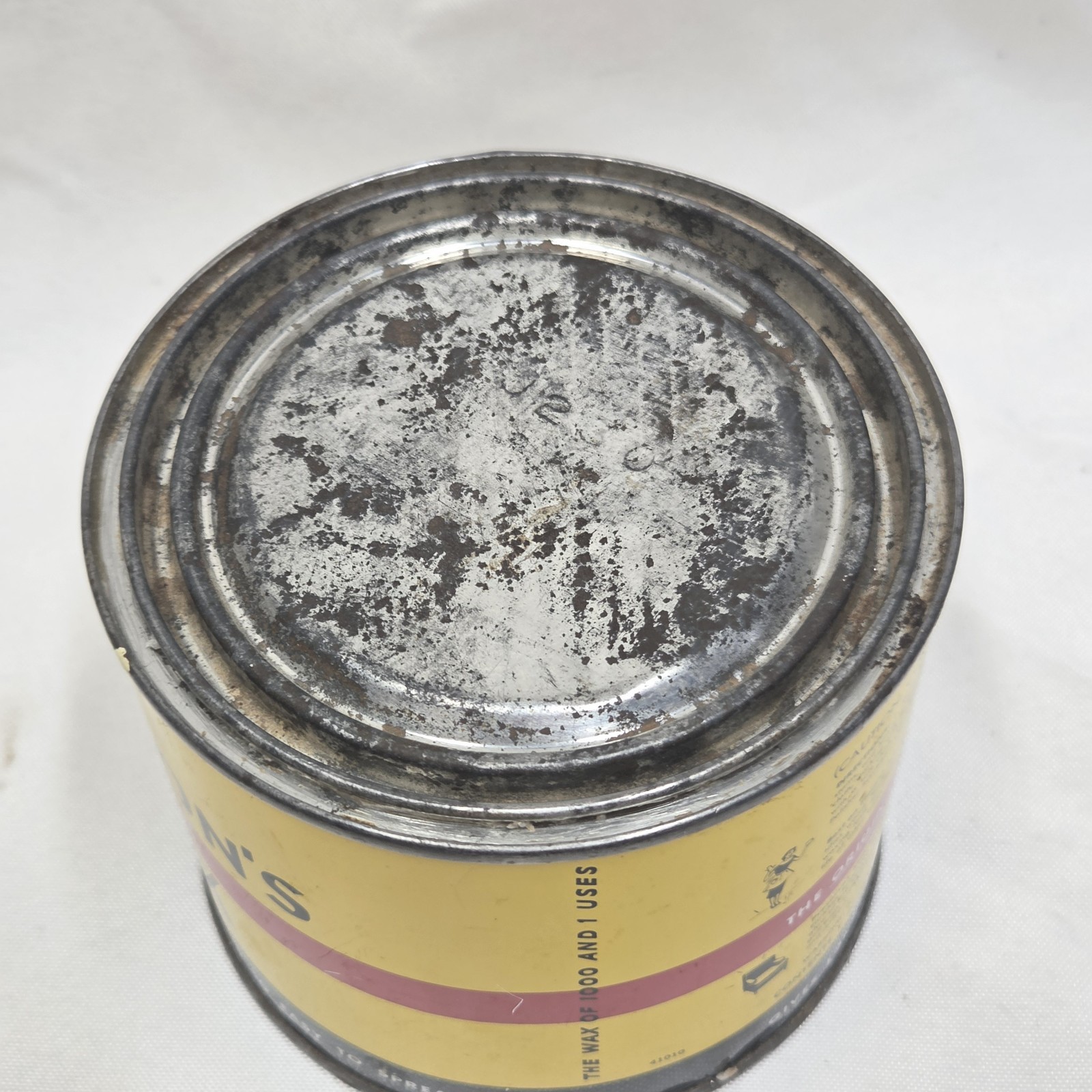 Original Formula 1950s Johnson’s Paste Wax – Partial Can – 14.8 oz Total Weight