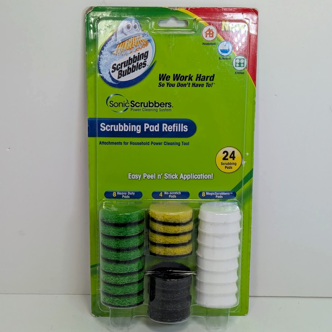Scrubbing Bubbles Sonic Scrubbers Pad Refills 24 Count 2010 Cleaning New Sealed