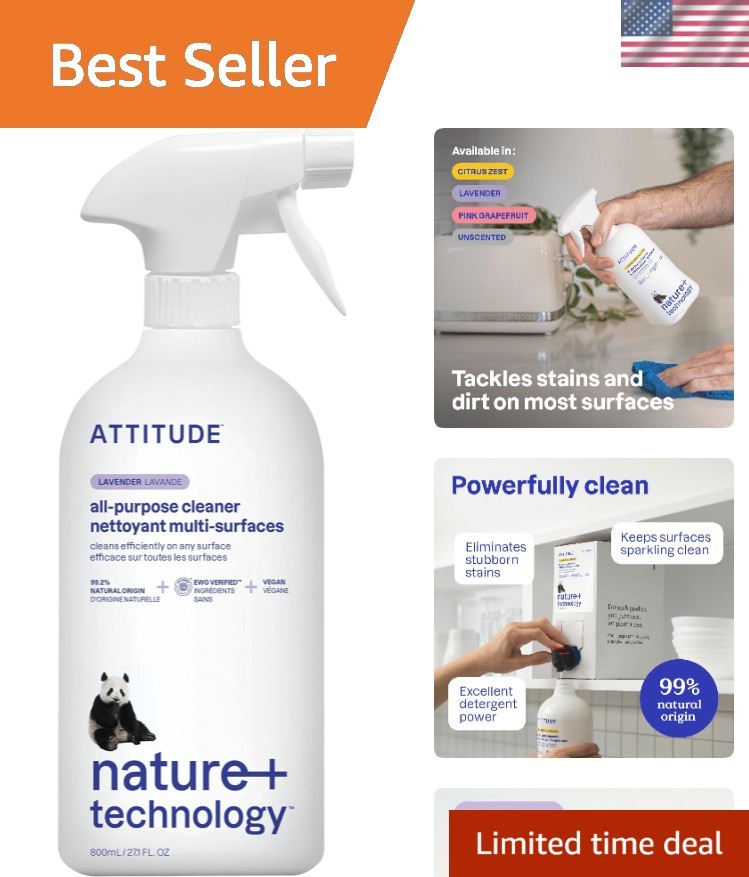 EWG Verified Lavender All-Purpose Cleaner Spray – 27.1 Fl Oz Eco-Friendly